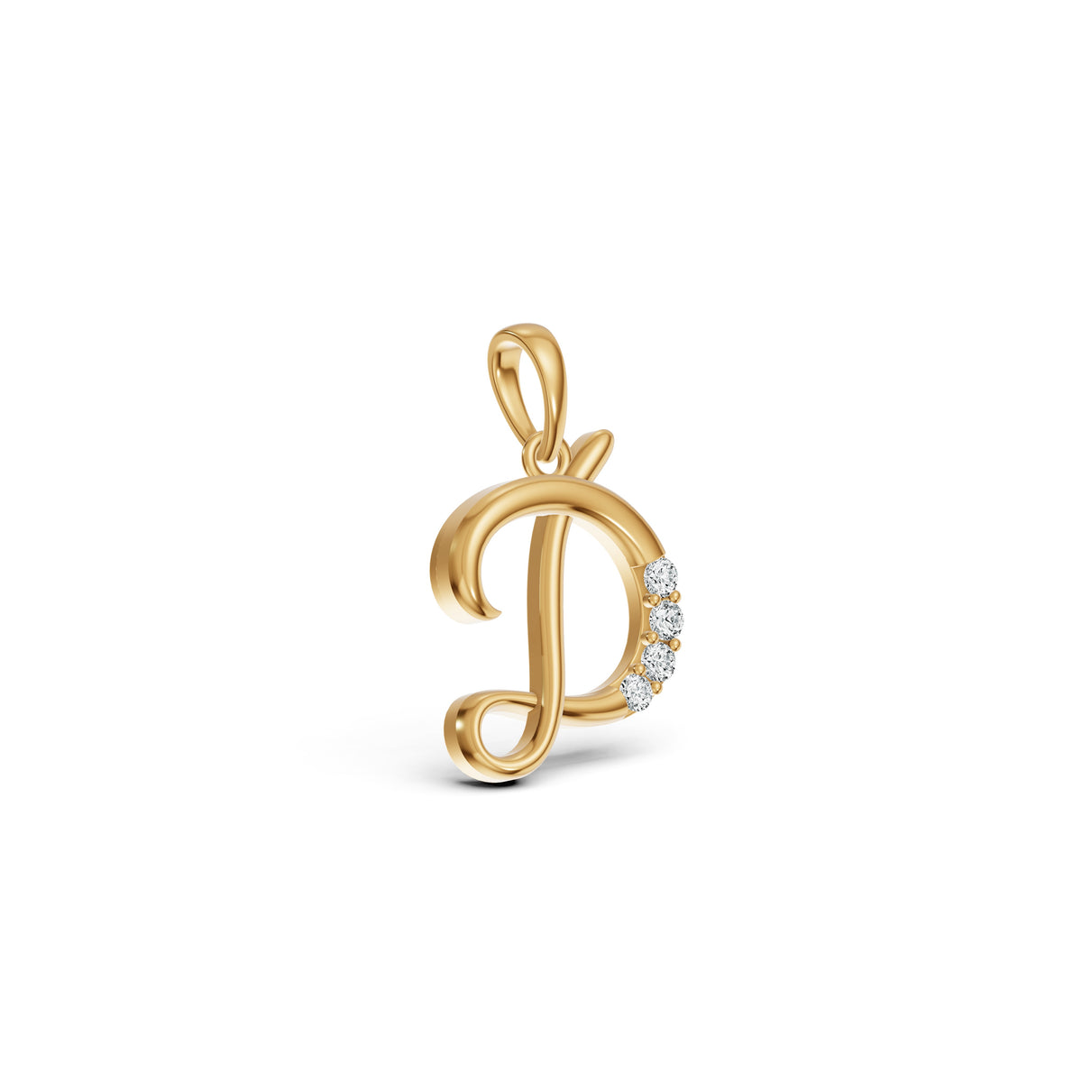 Radiant Initial D Diamond Pendant