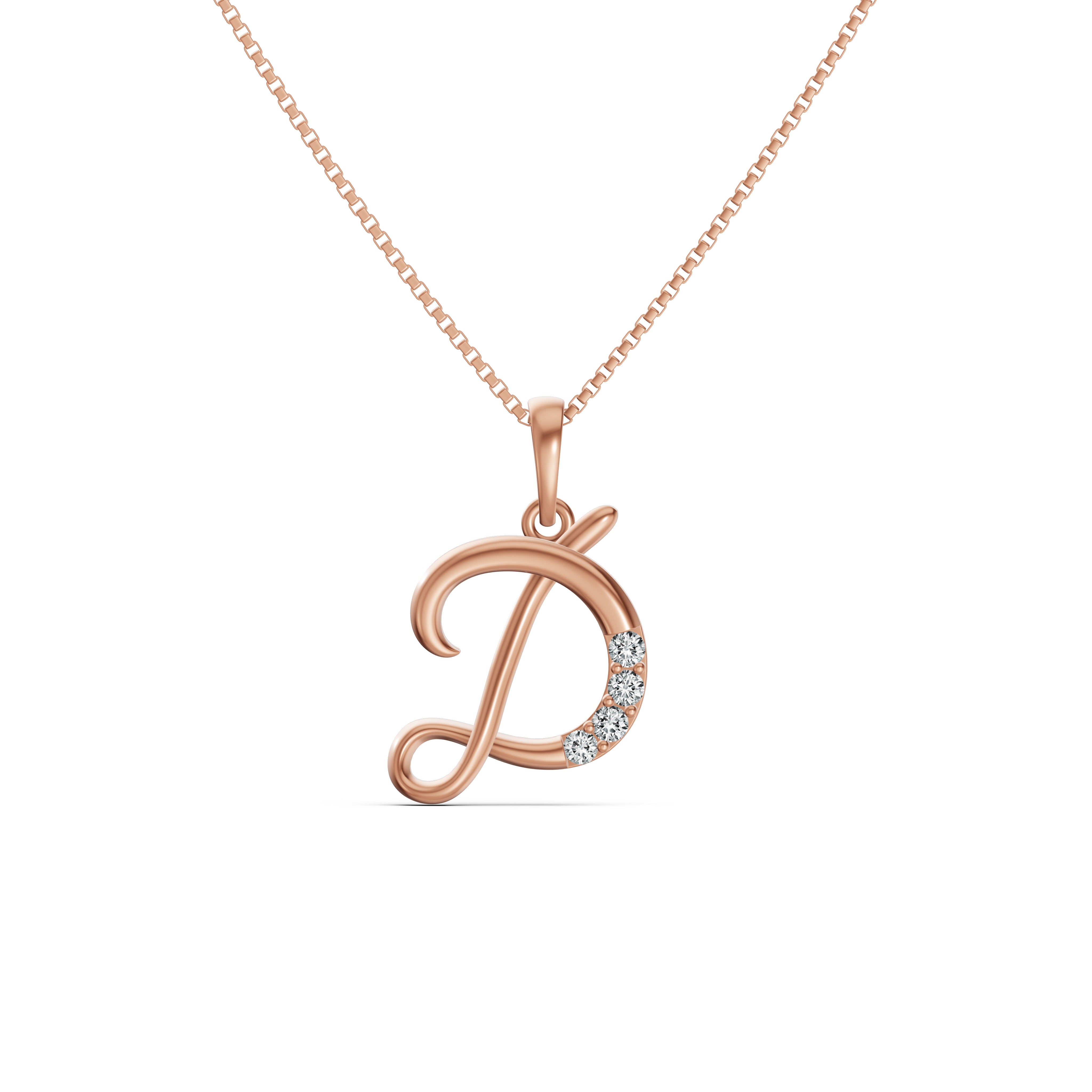 Radiant Initial D Diamond Pendant