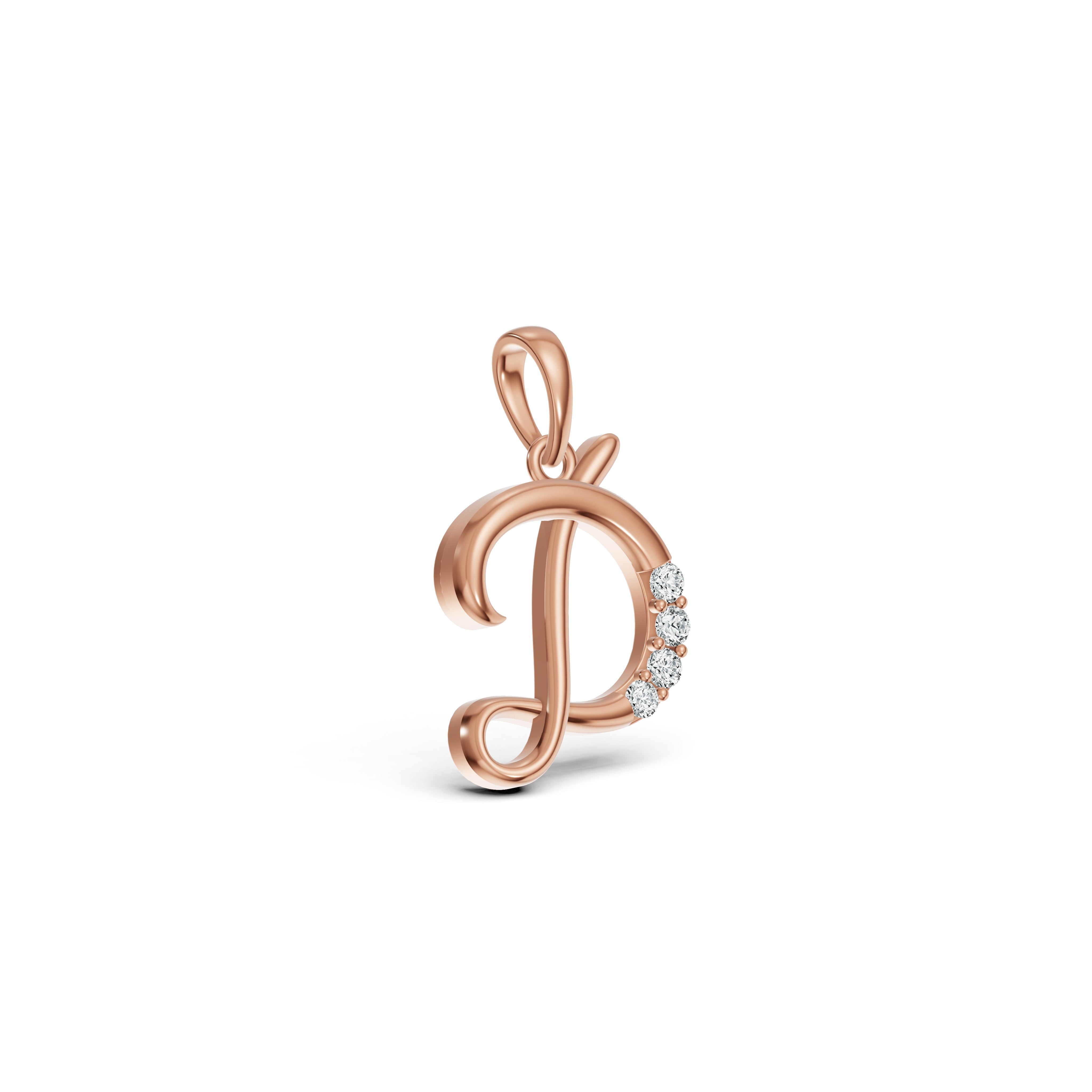 Radiant Initial D Diamond Pendant