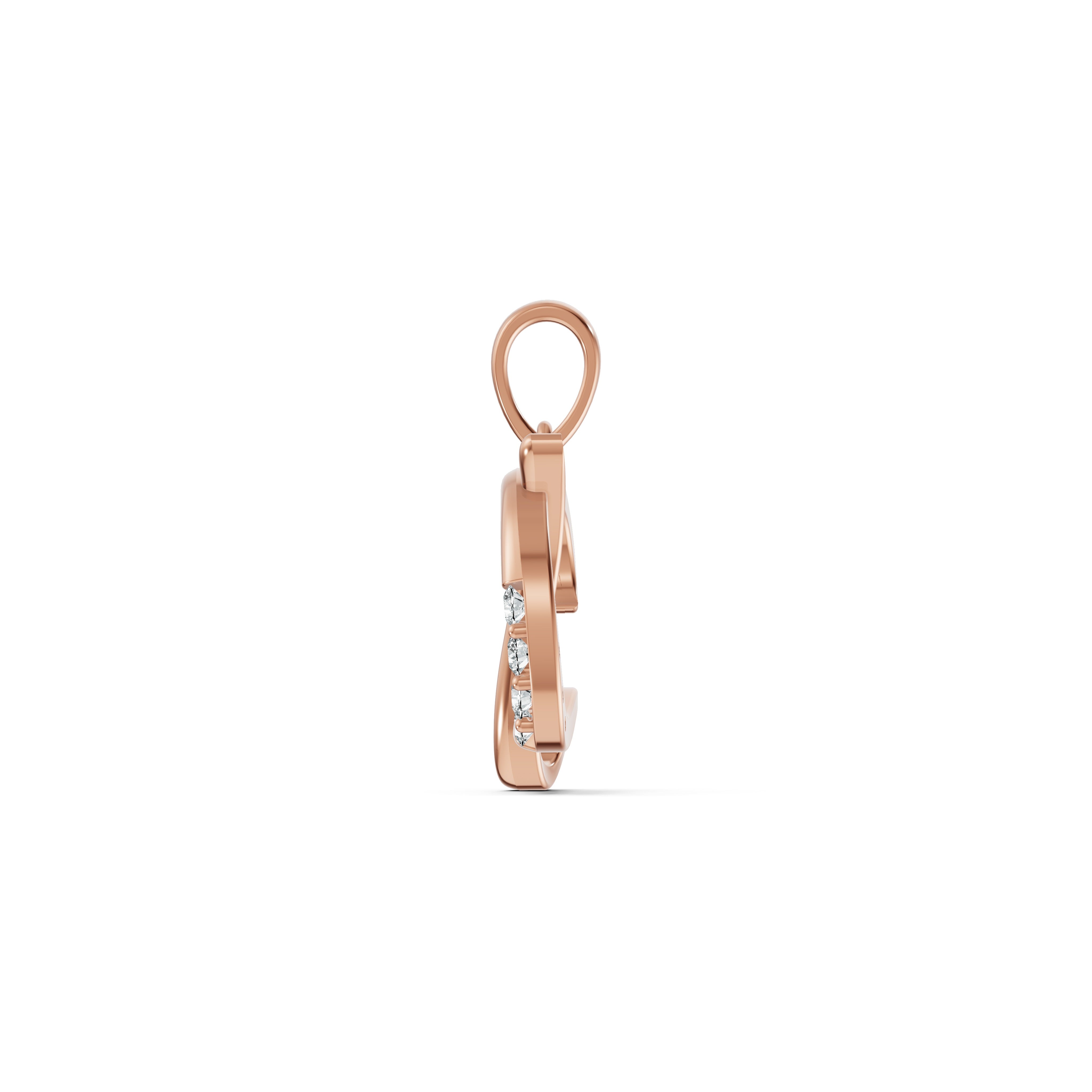 Radiant Initial D Diamond Pendant