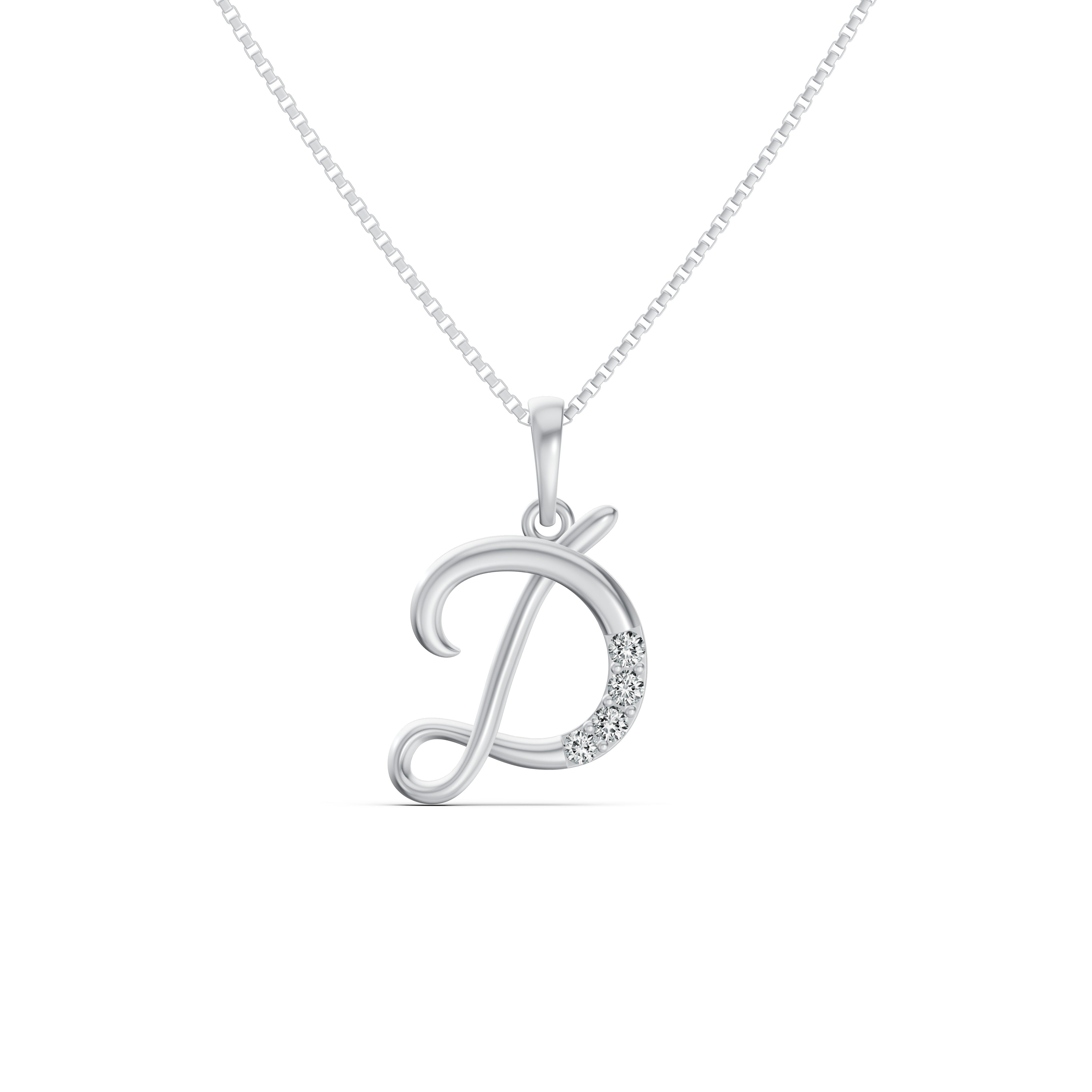 Radiant Initial D Diamond Pendant