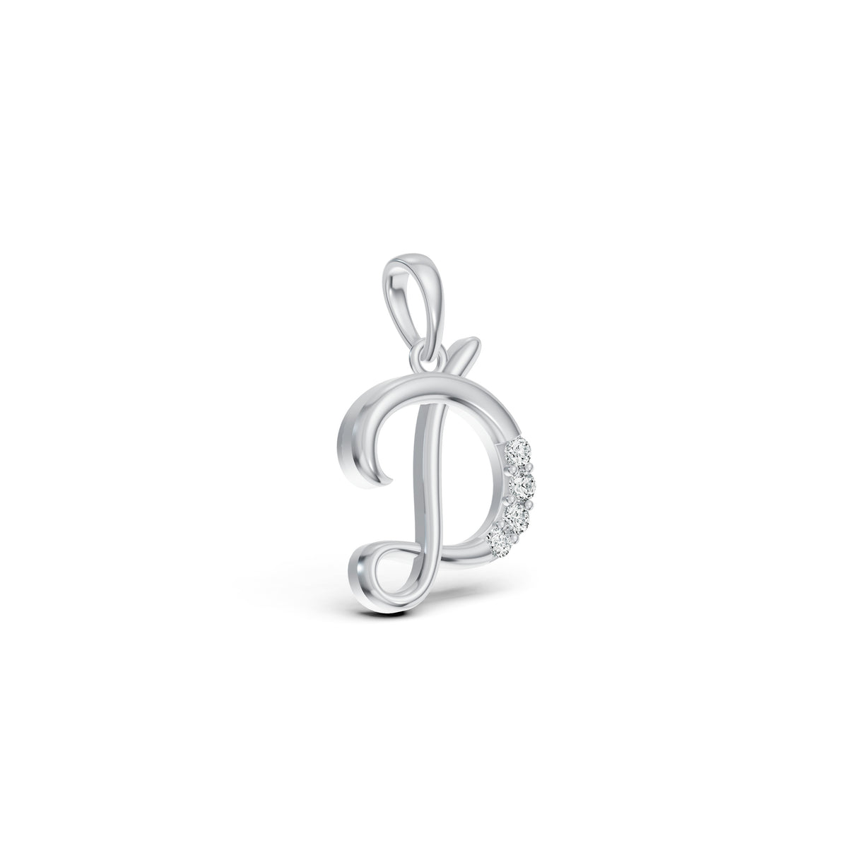 Radiant Initial D Diamond Pendant