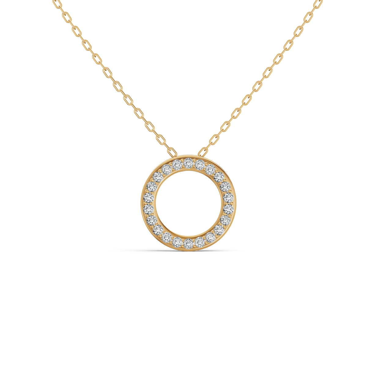 Lucky Circle Hoop Diamond Pendant