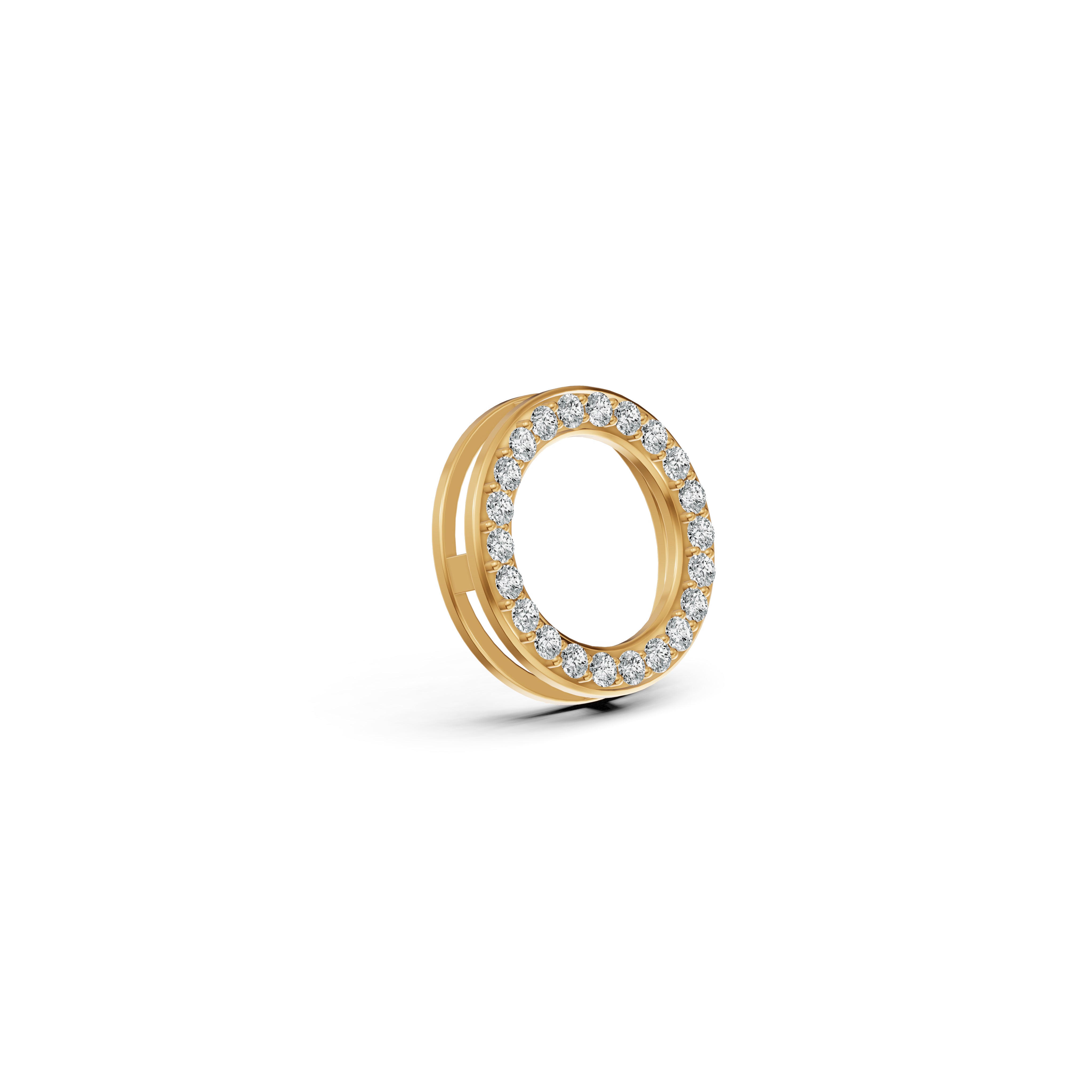 Lucky Circle Hoop Diamond Pendant