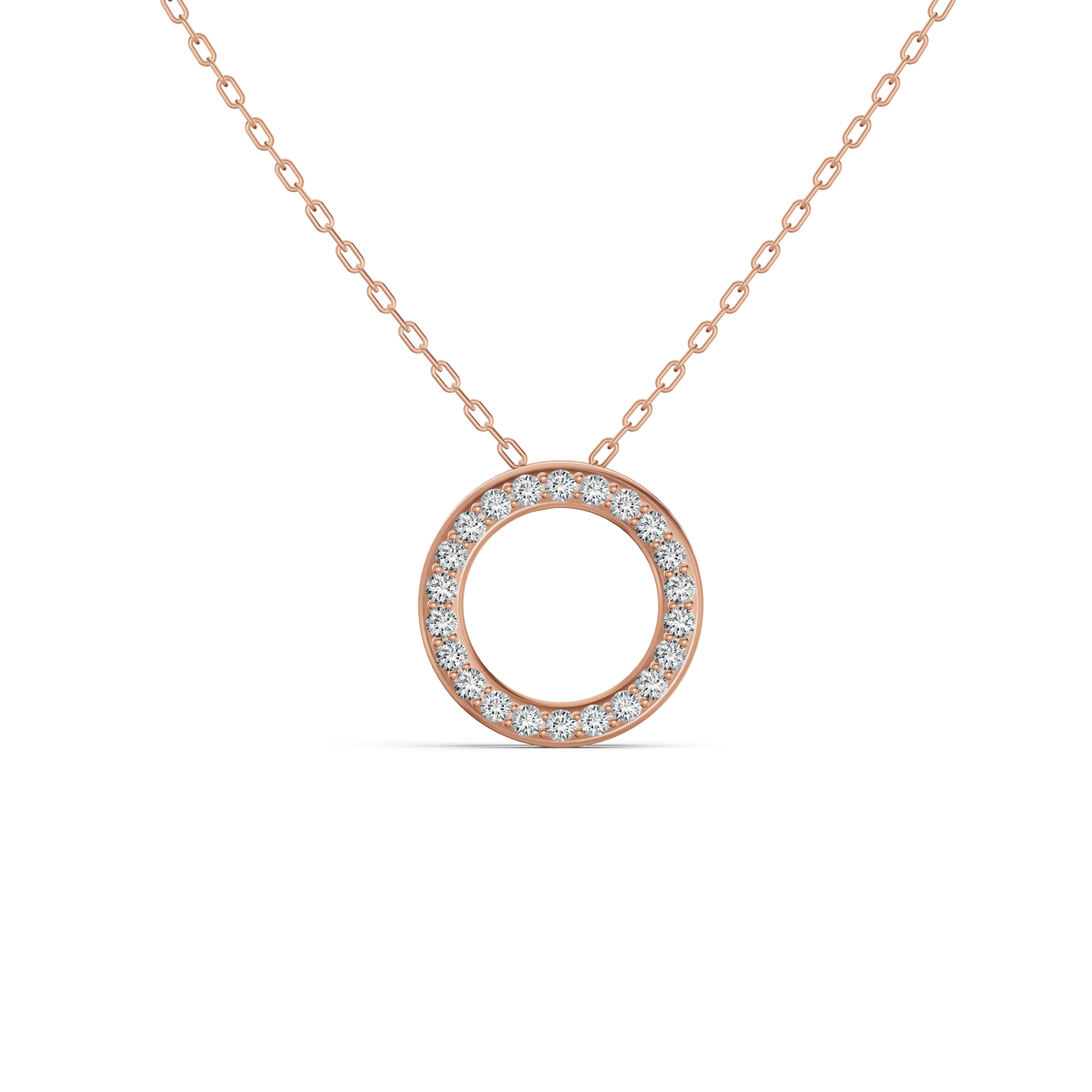 Lucky Circle Hoop Diamond Pendant
