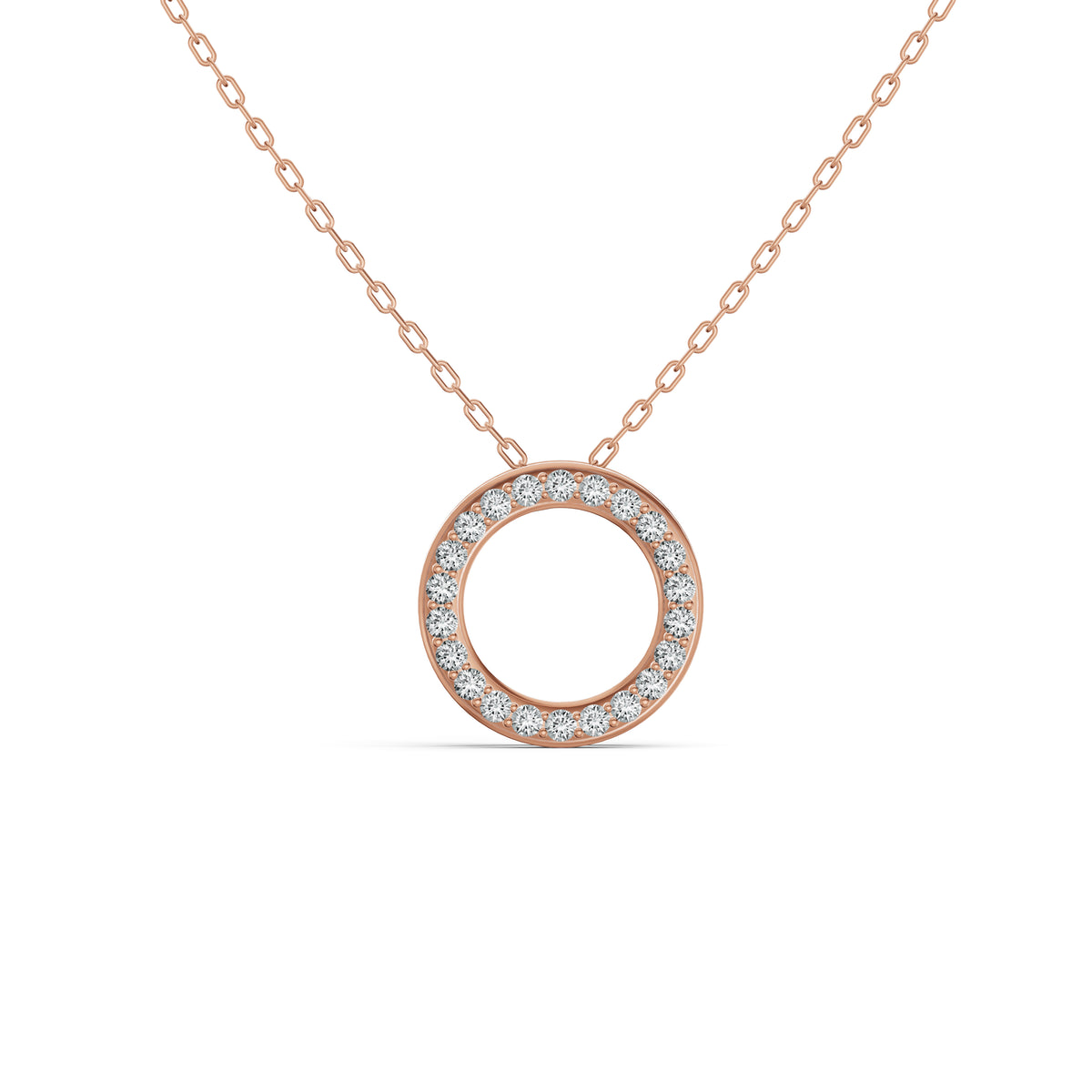 Lucky Circle Hoop Diamond Pendant