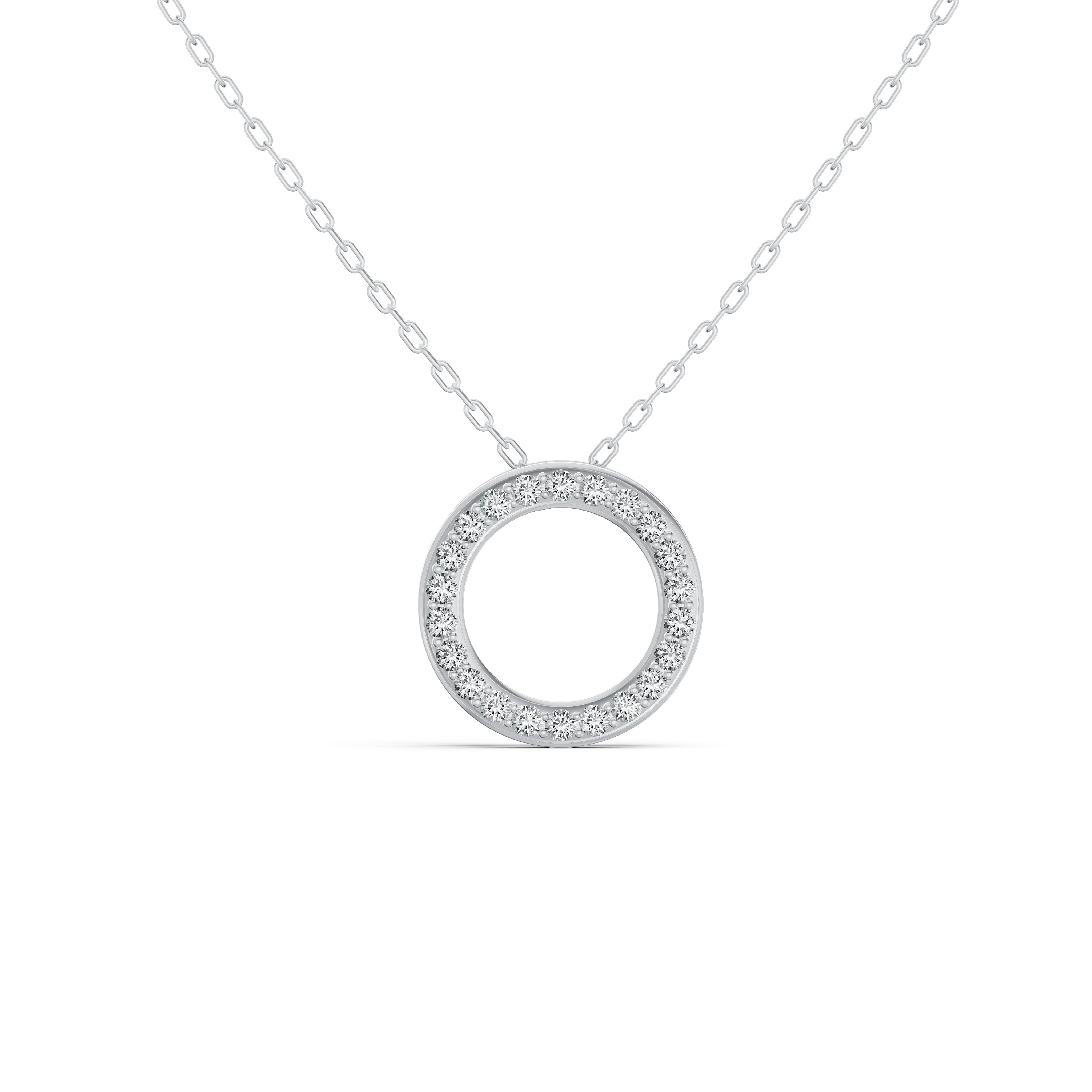 Lucky Circle Hoop Diamond Pendant