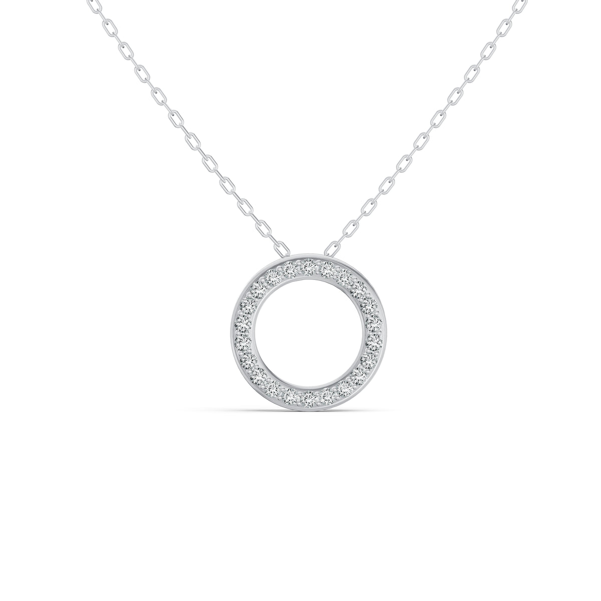 Lucky Circle Hoop Diamond Pendant