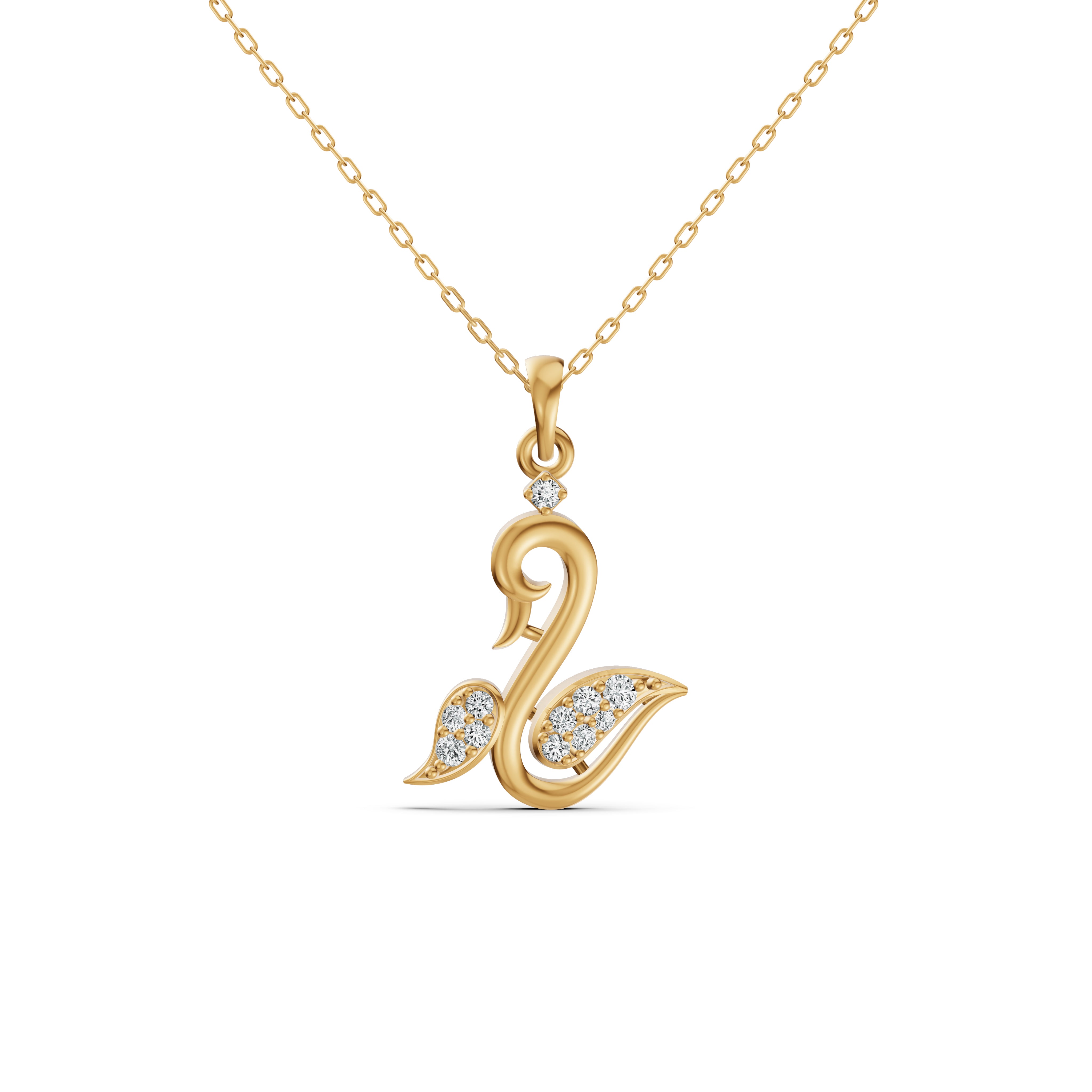 Graceful Swan Diamond Pendant