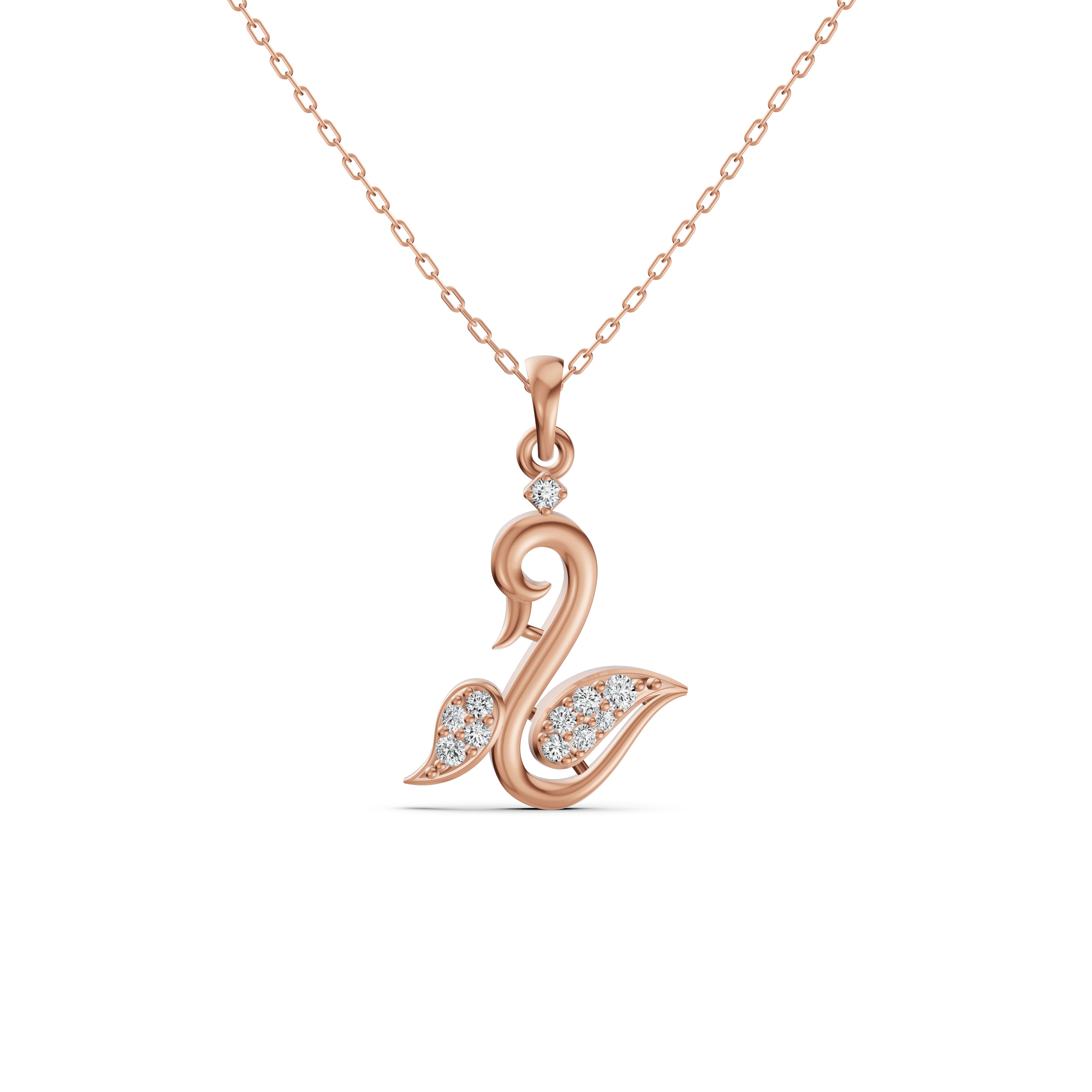 Graceful Swan Diamond Pendant
