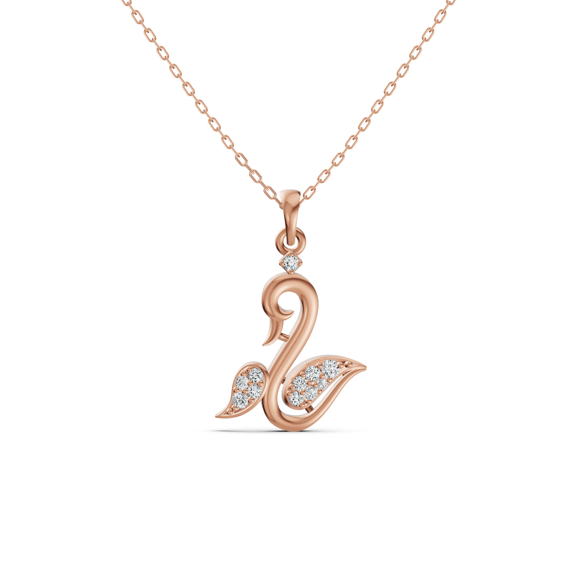 Graceful Swan Diamond Pendant