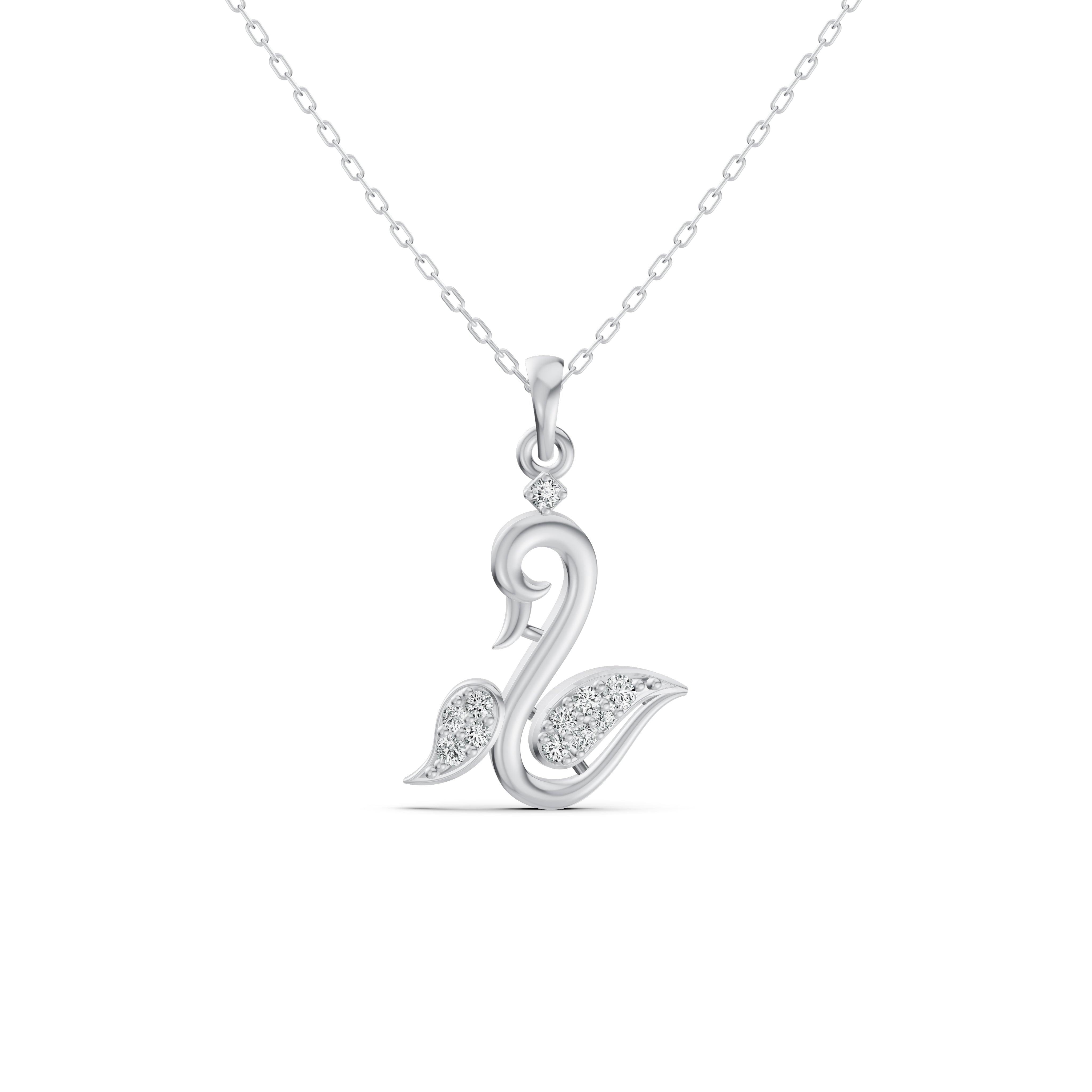 Graceful Swan Diamond Pendant