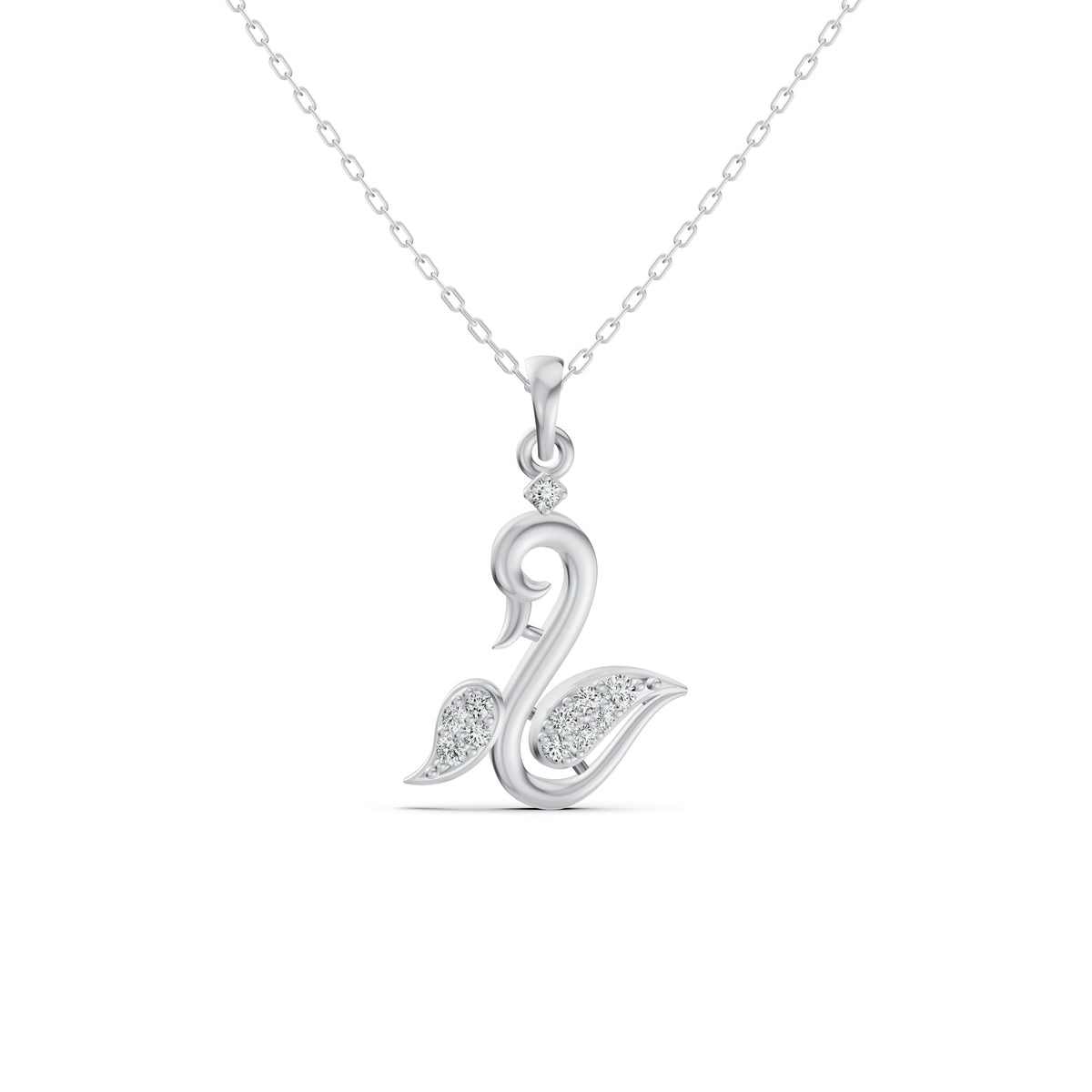 Graceful Swan Diamond Pendant