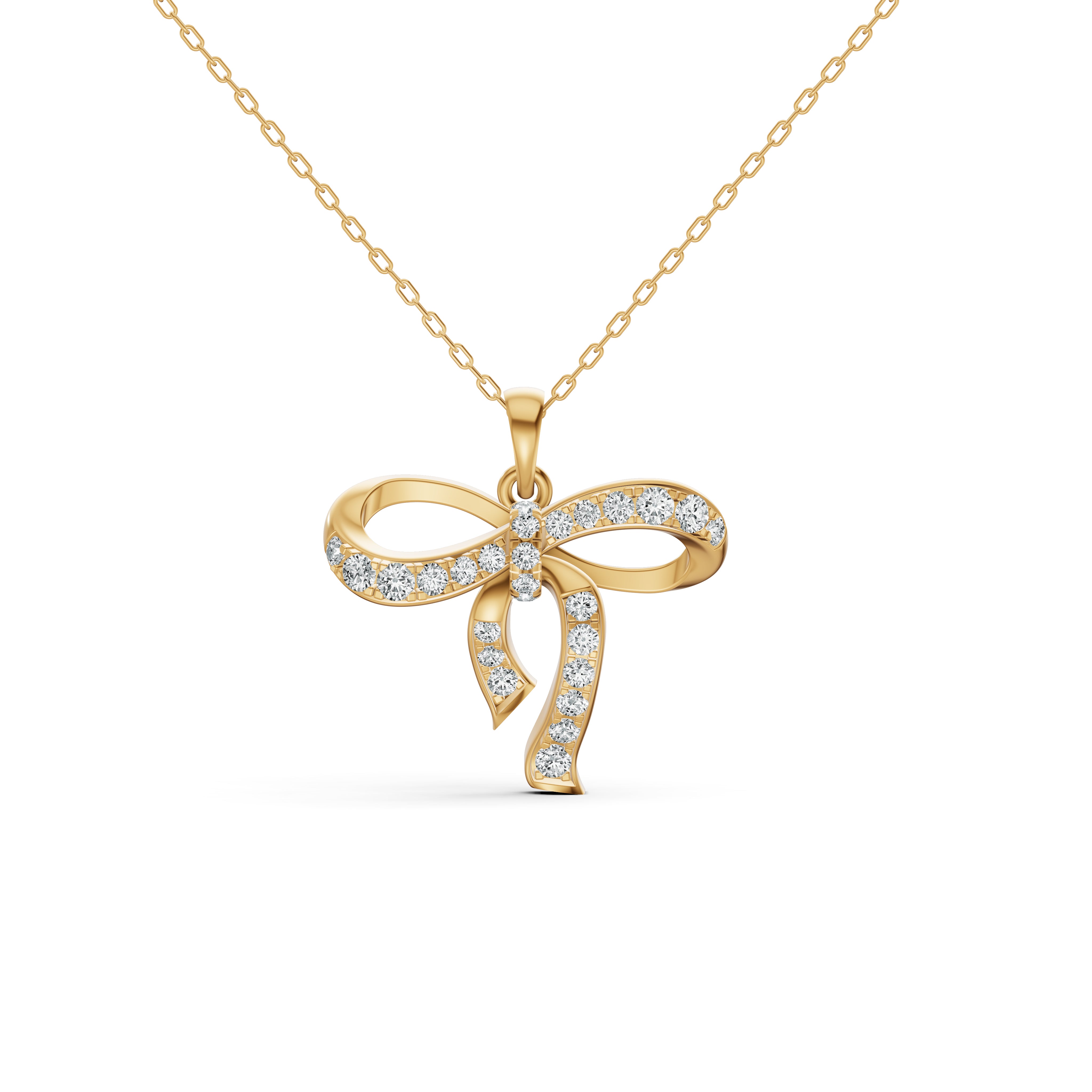 Ribbon Bow Diamond Pendant