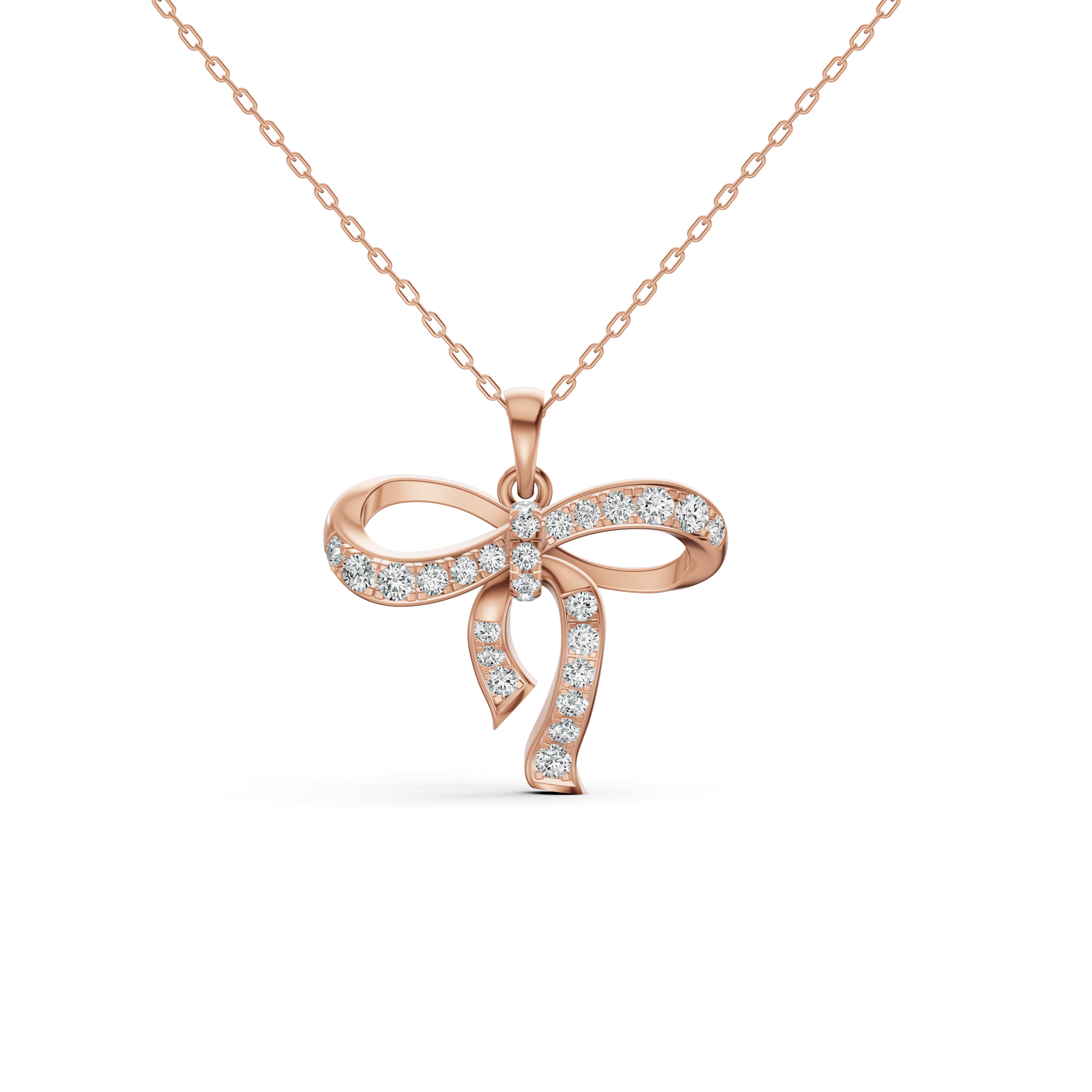 Ribbon Bow Diamond Pendant