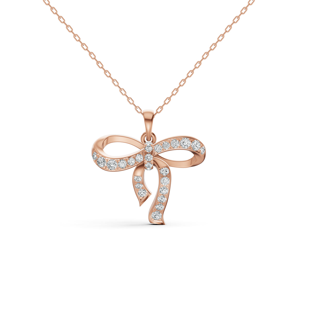 Ribbon Bow Diamond Pendant