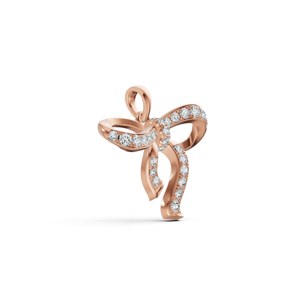 Ribbon Bow Diamond Pendant