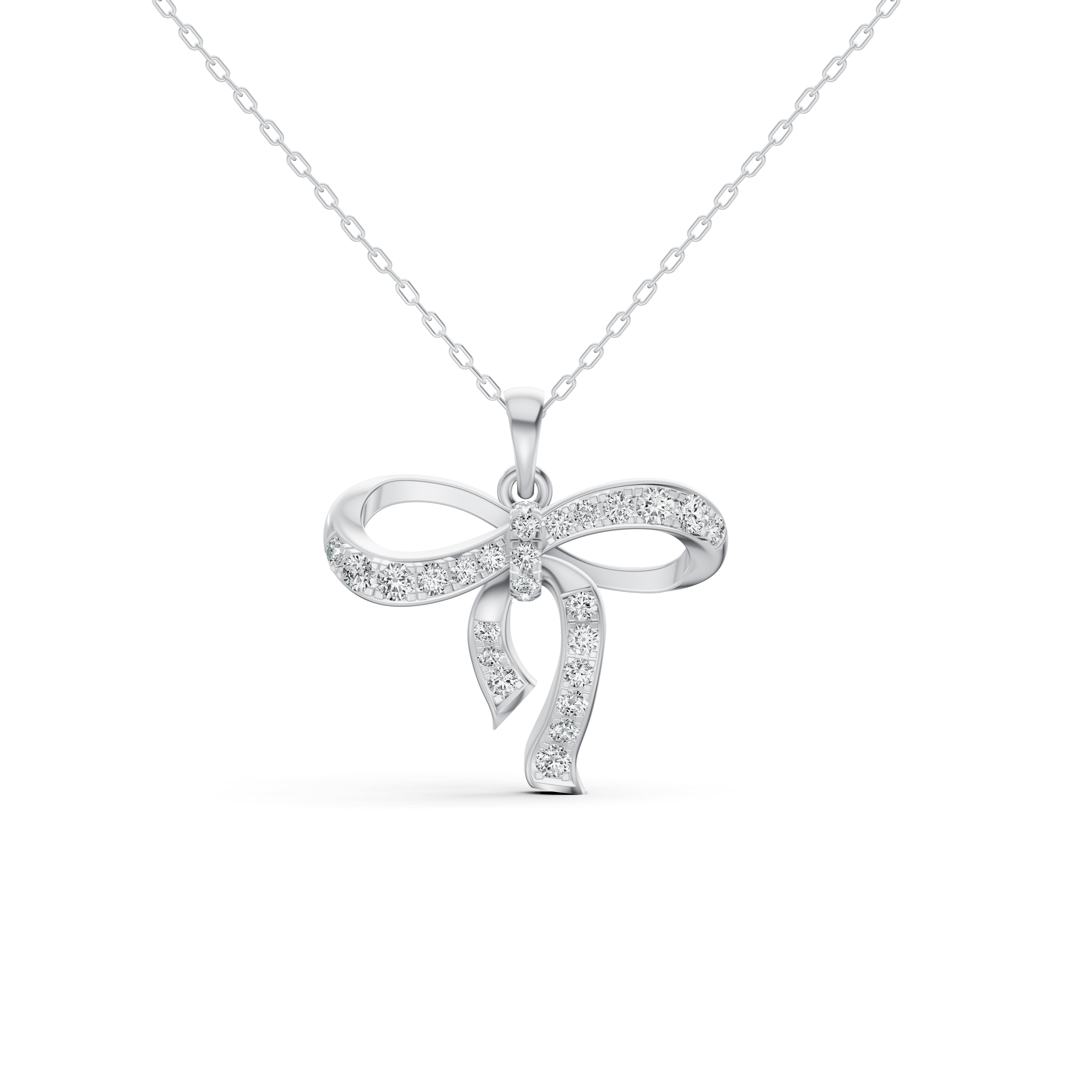 Ribbon Bow Diamond Pendant