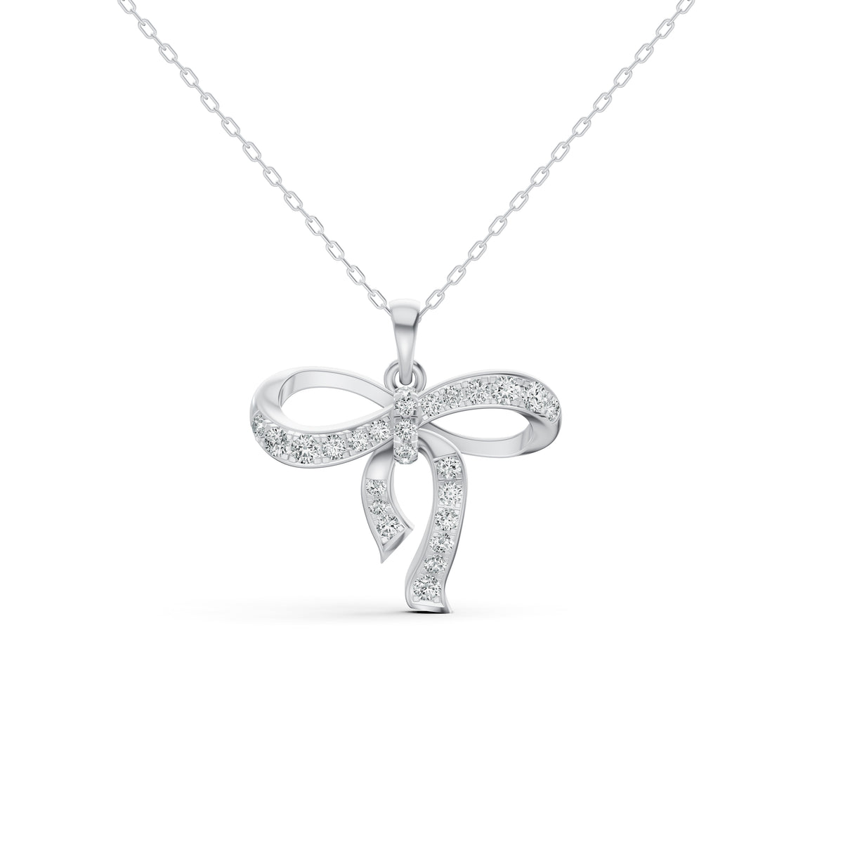 Ribbon Bow Diamond Pendant
