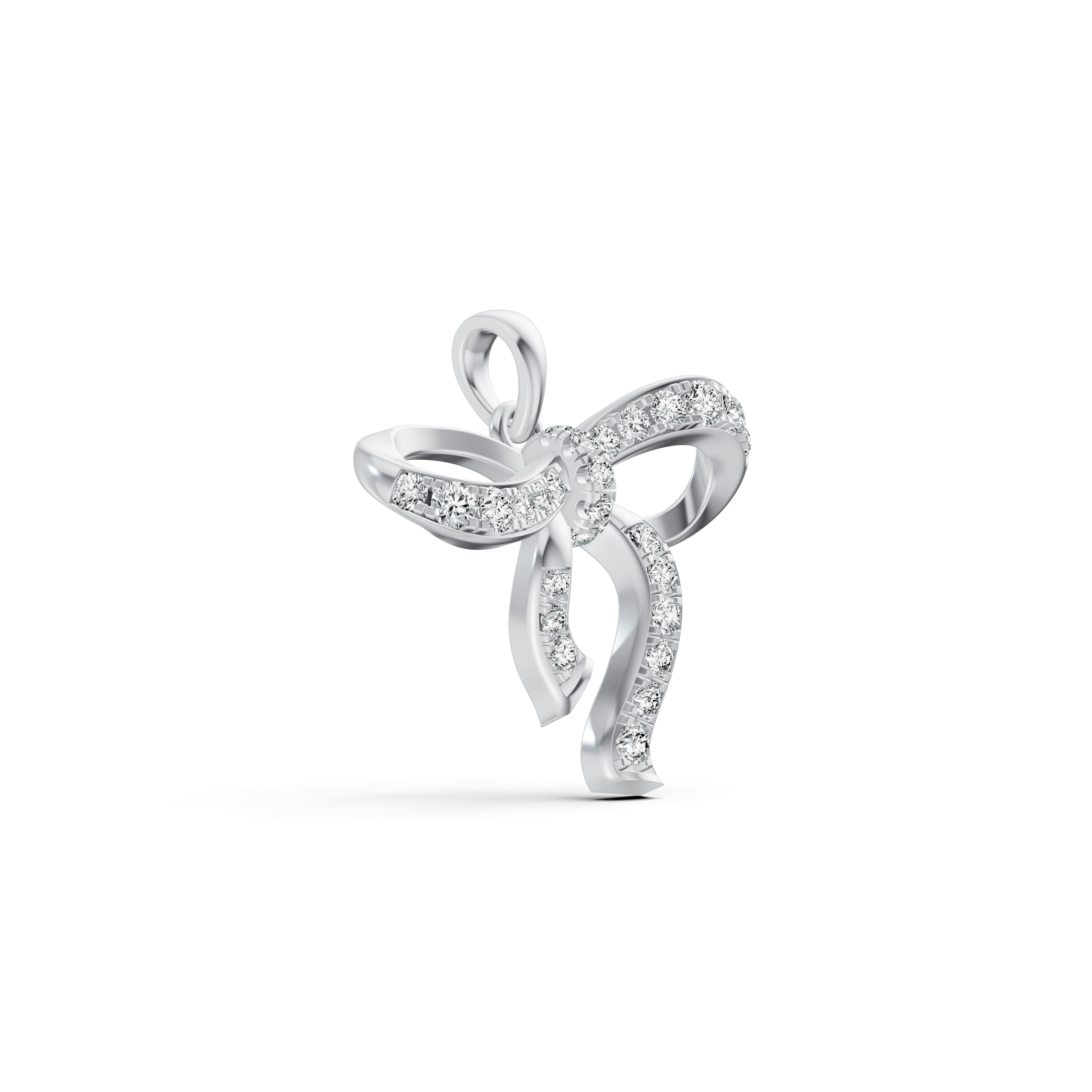 Ribbon Bow Diamond Pendant