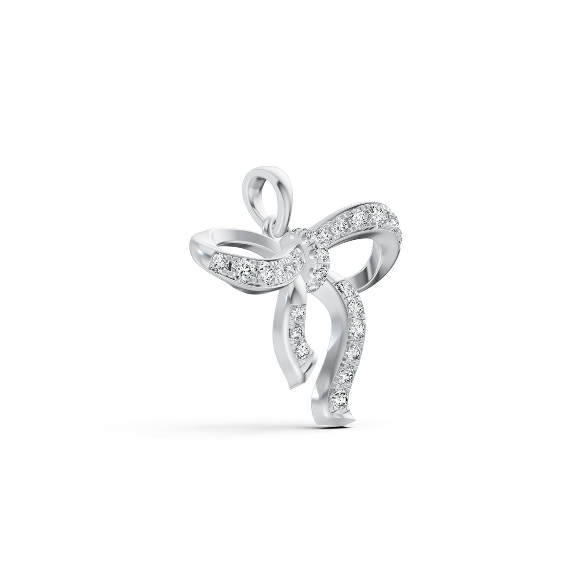 Ribbon Bow Diamond Pendant