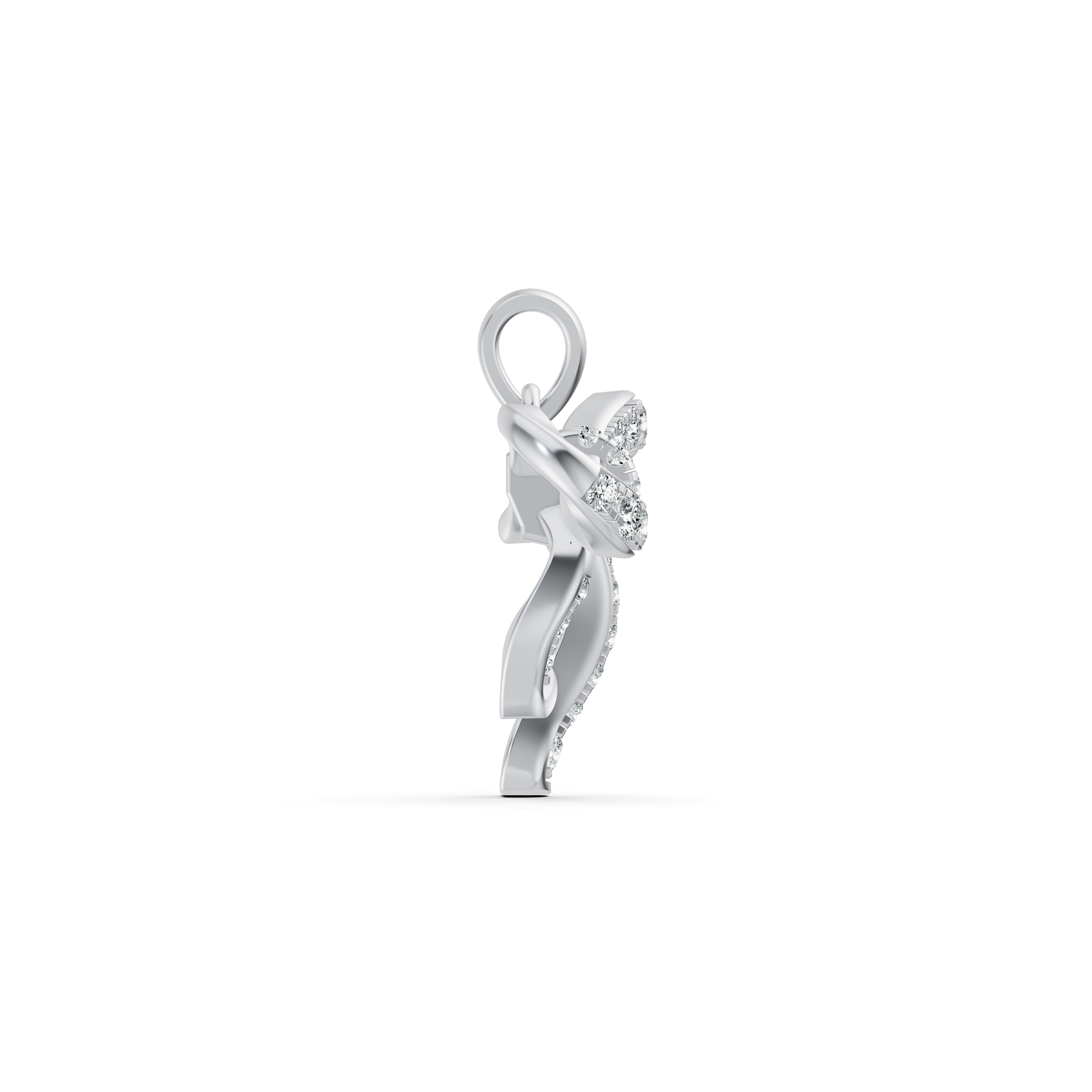 Ribbon Bow Diamond Pendant