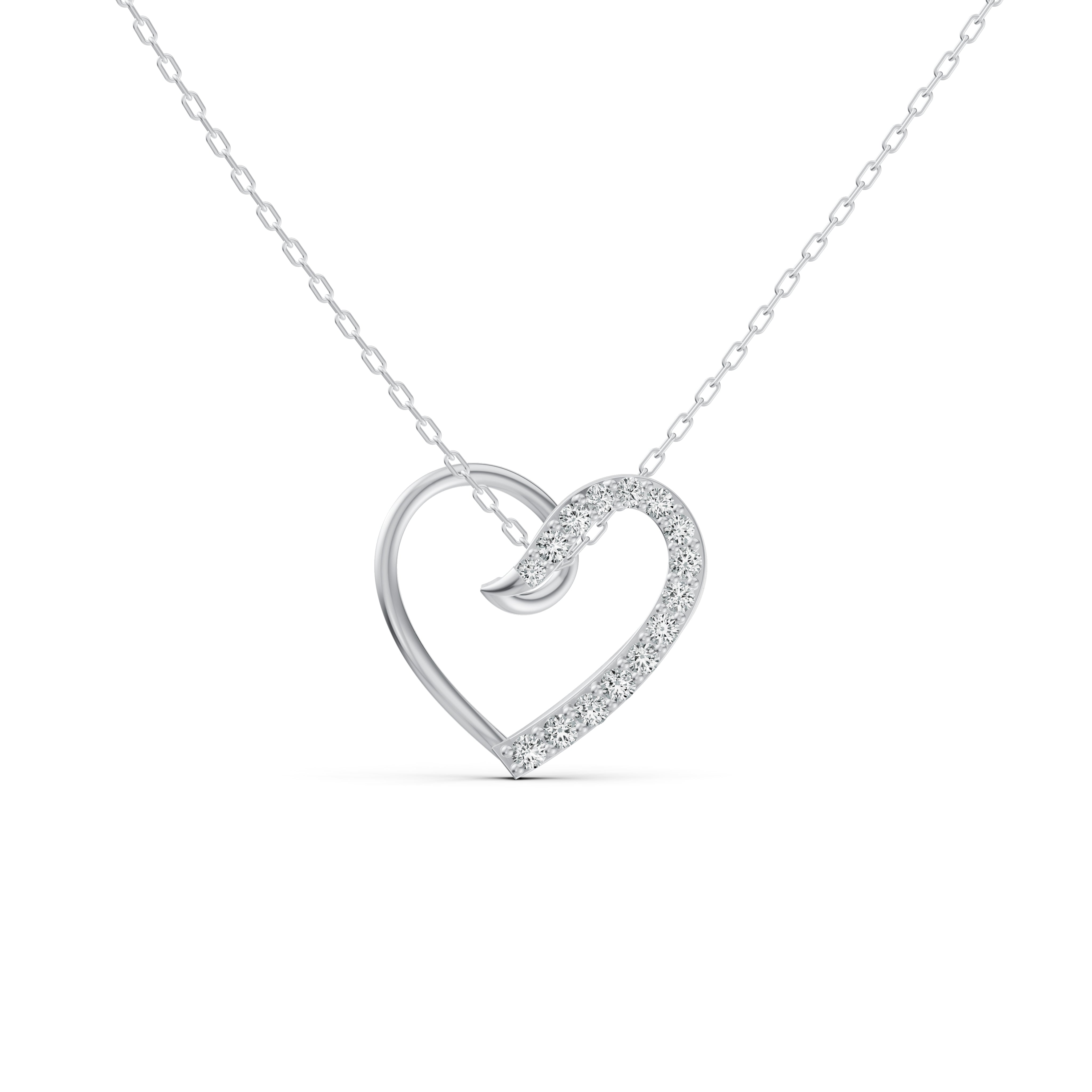 Open Heart Diamond Pendant