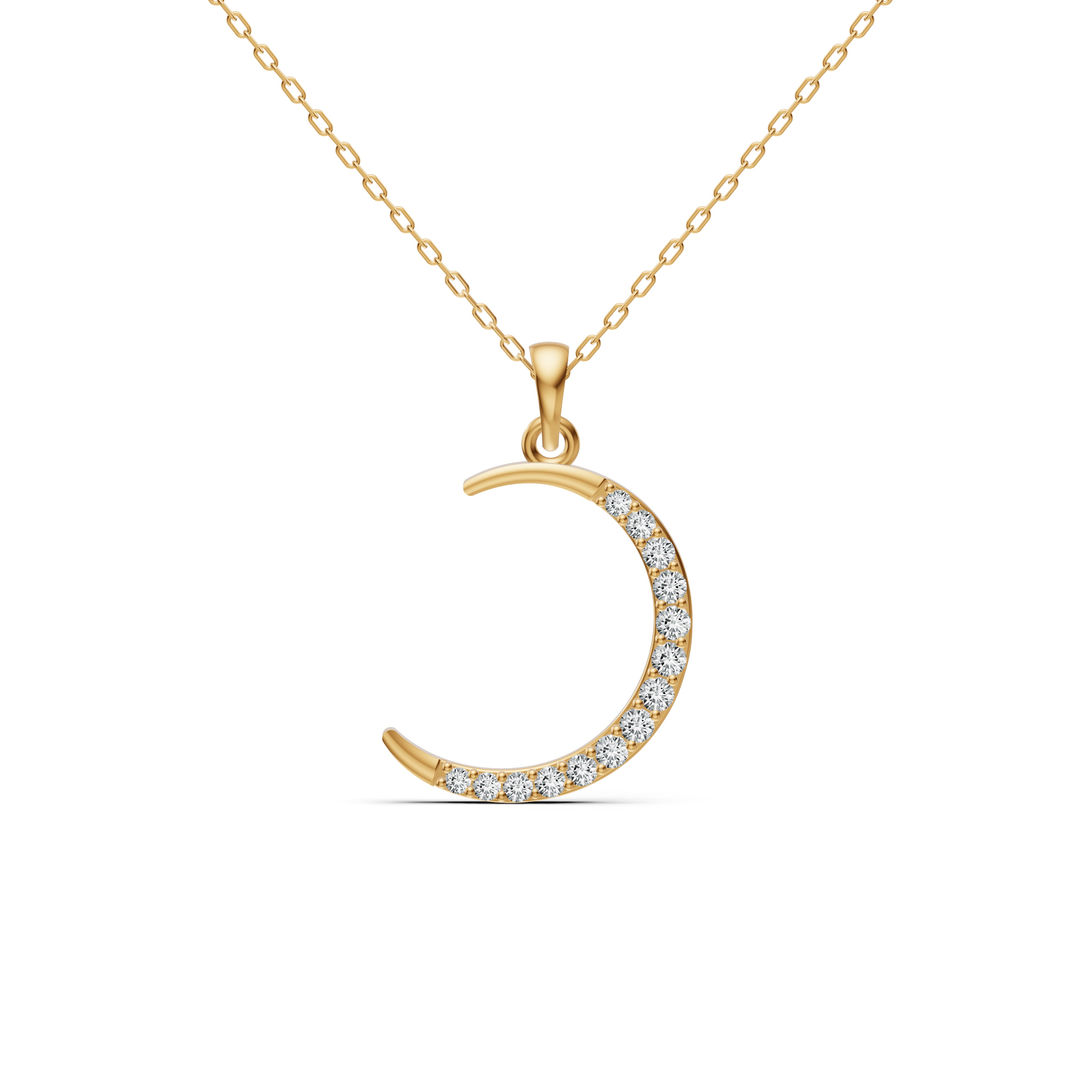 Crescent Diamond Pendant
