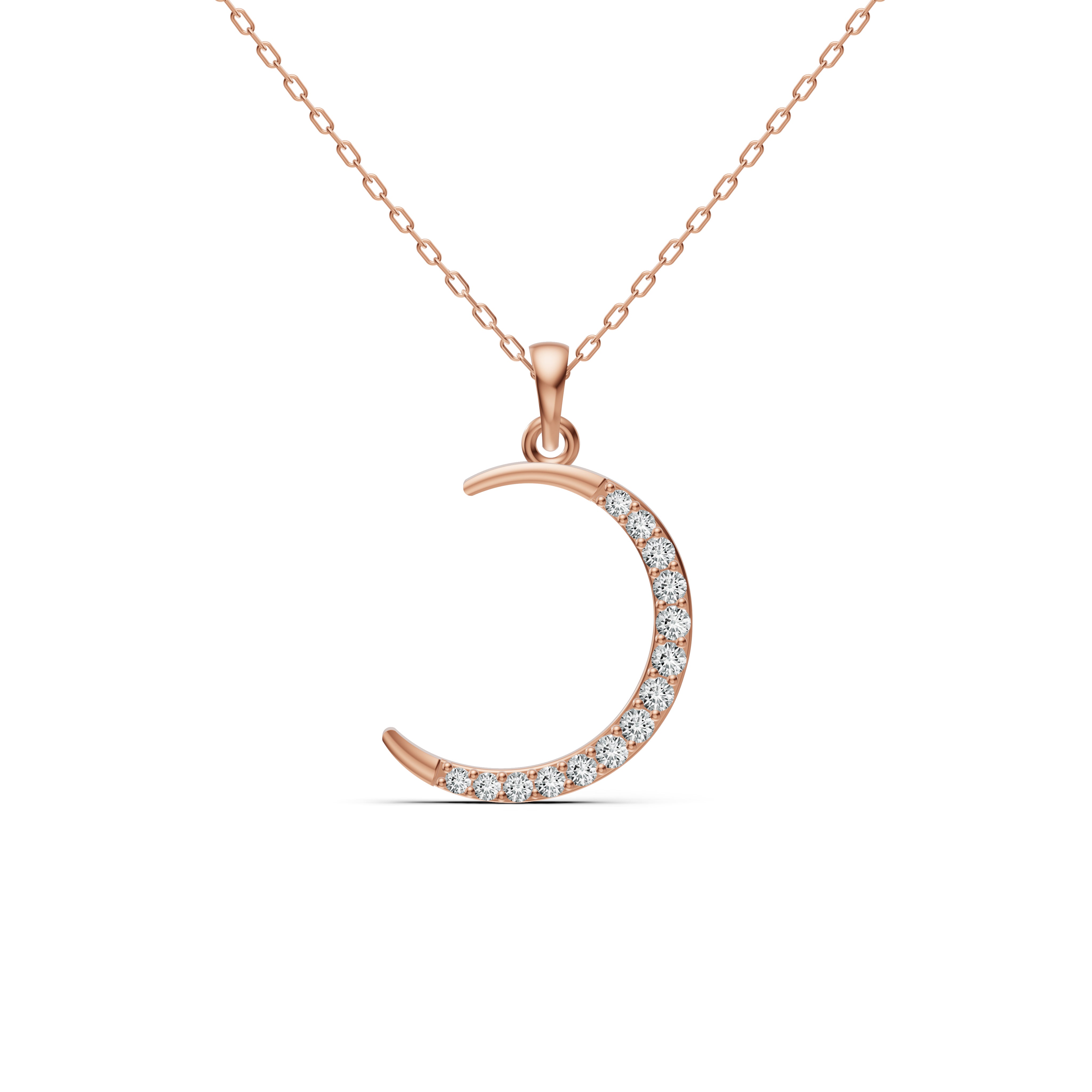 Crescent Diamond Pendant