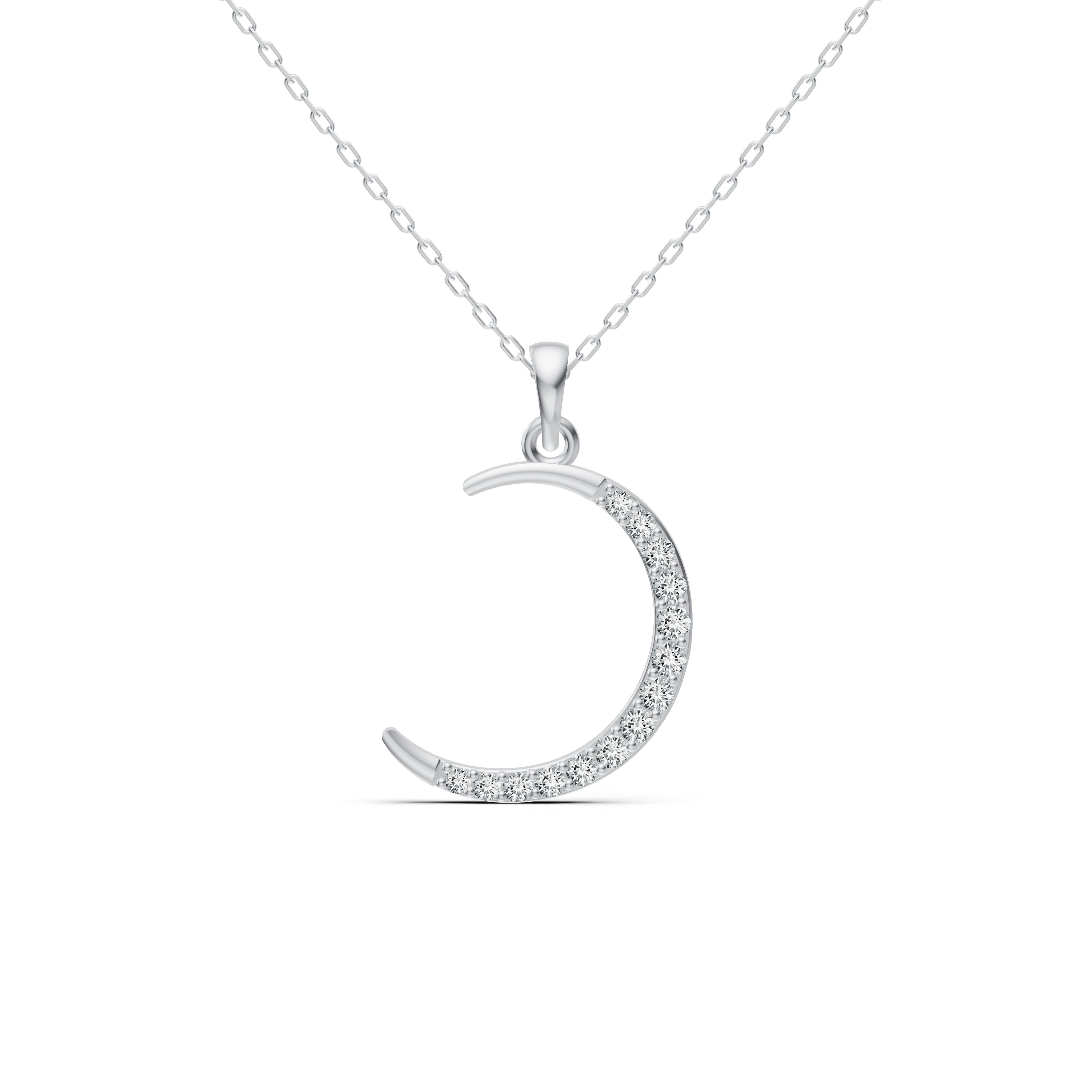 Crescent Diamond Pendant