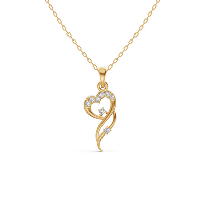 Sculpted Heart Diamond Pendant