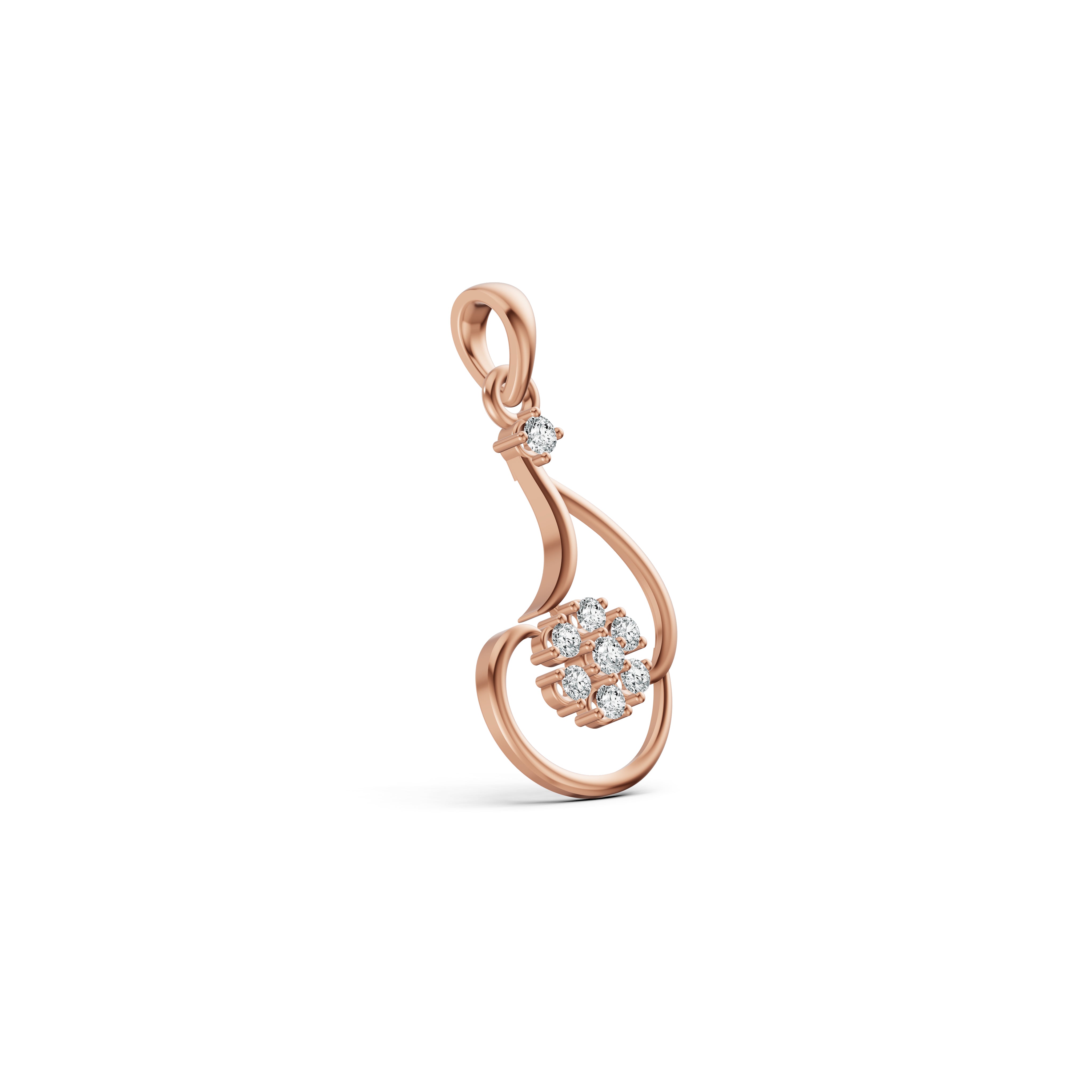 Floral Curve Diamond Pendant