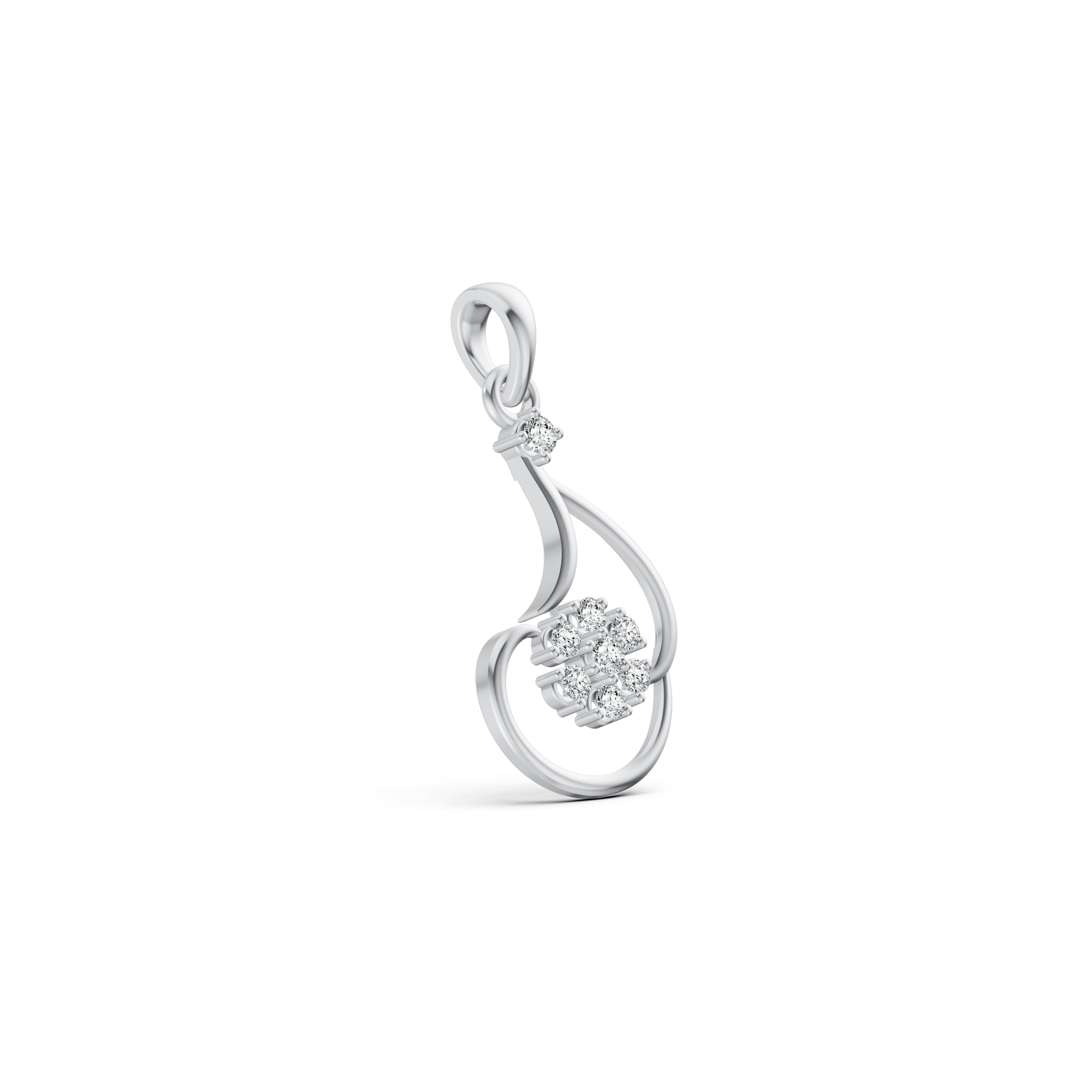 Floral Curve Diamond Pendant
