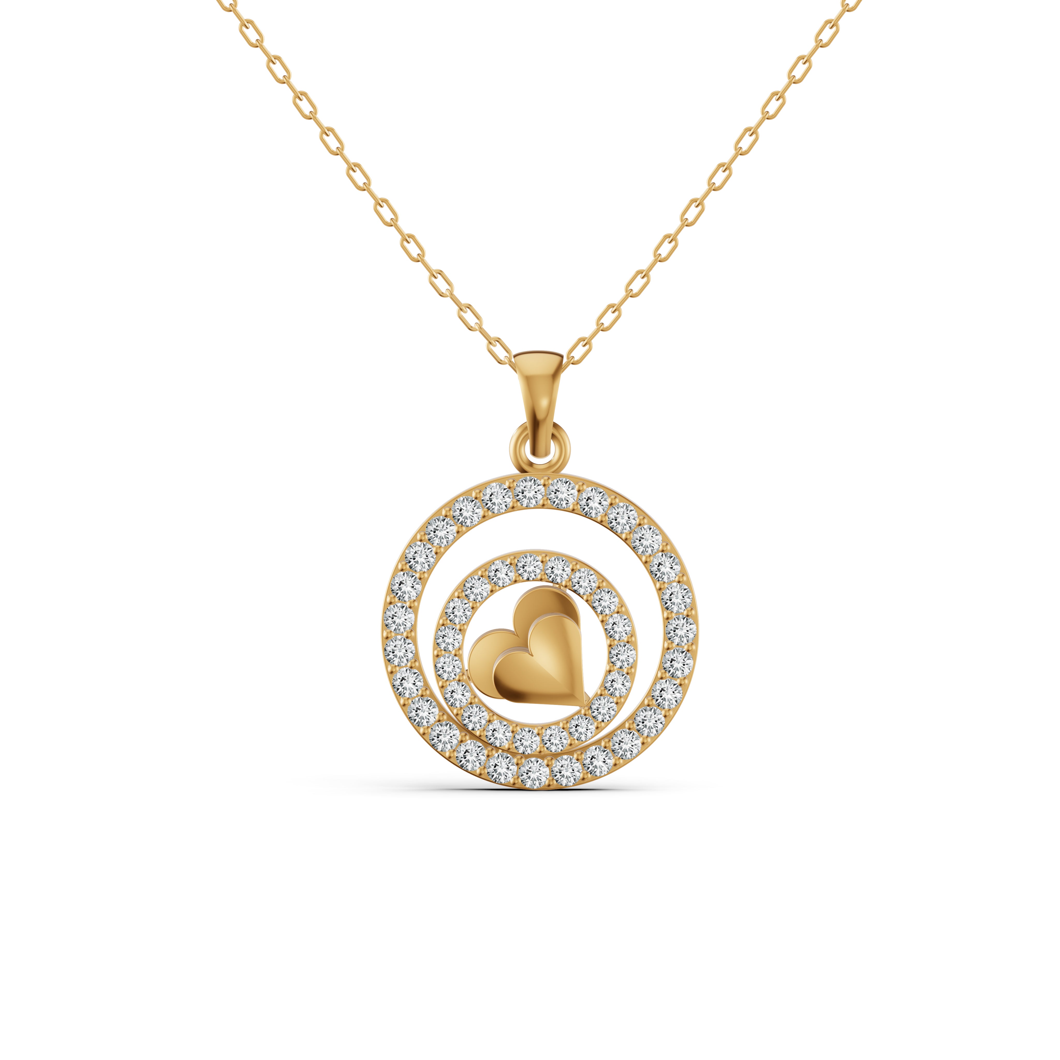 Encircled Heart Diamond Pendant