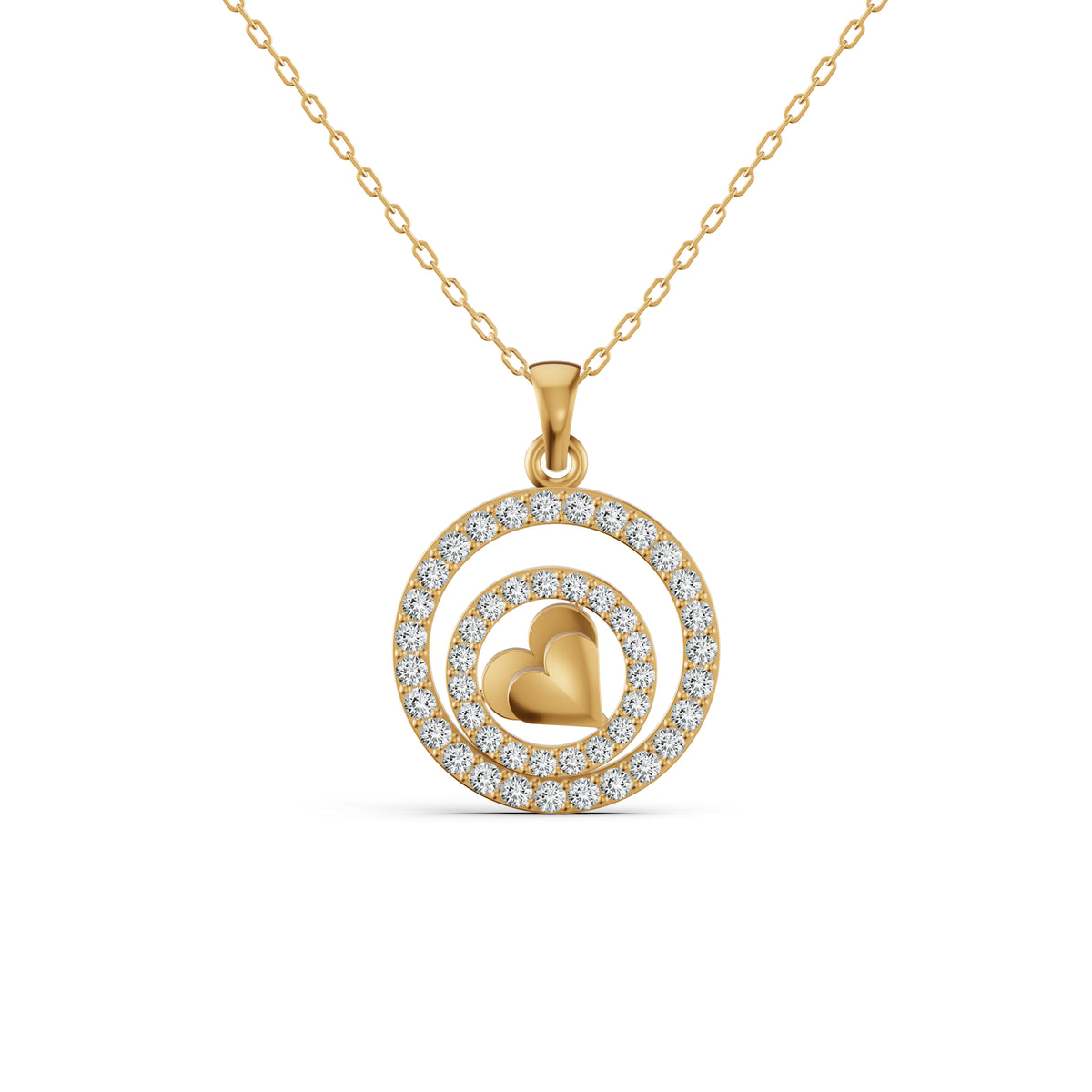 Encircled Heart Diamond Pendant