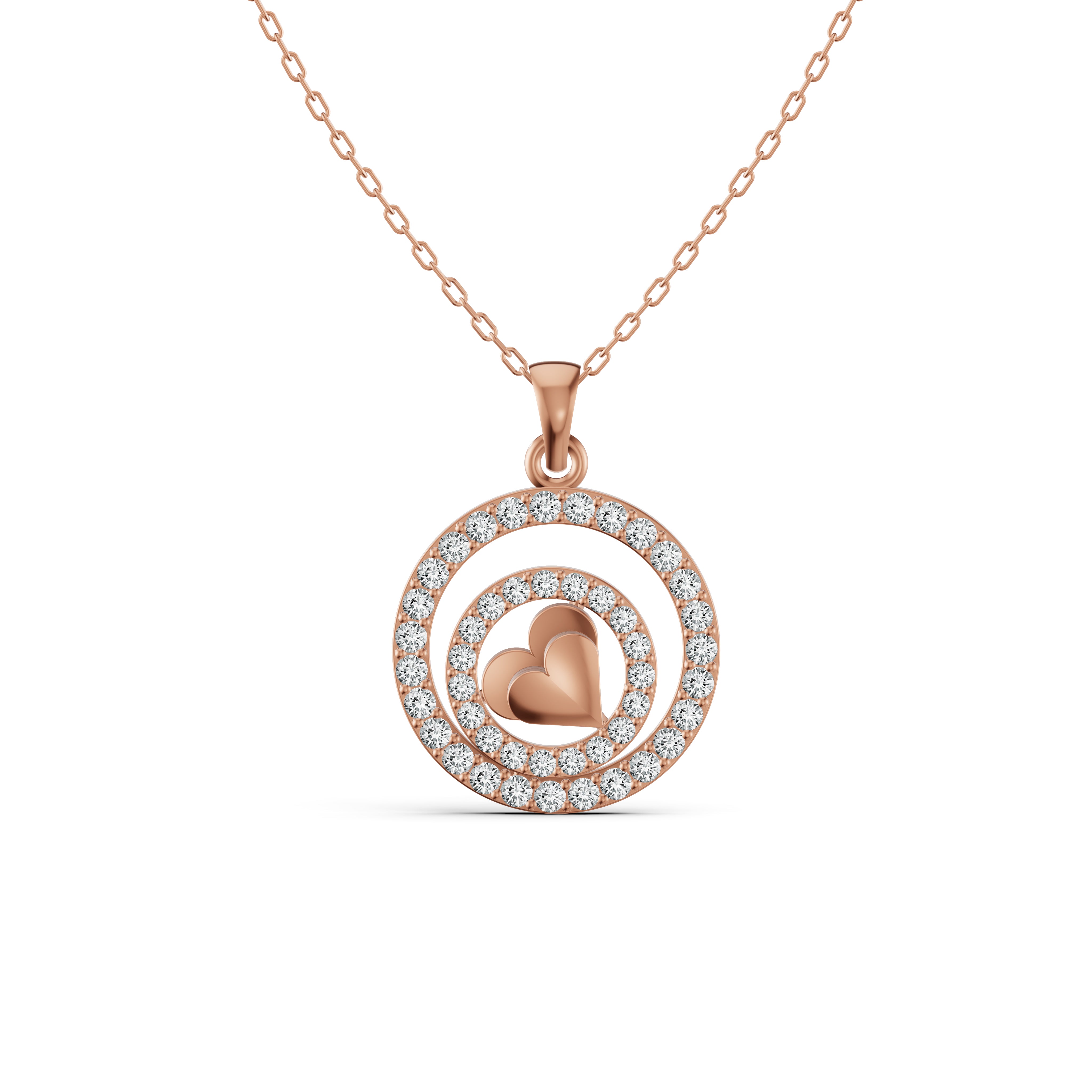 Encircled Heart Diamond Pendant