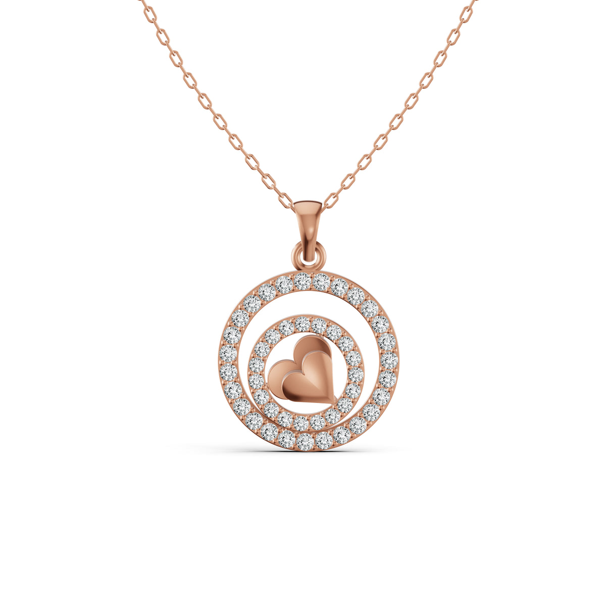 Encircled Heart Diamond Pendant
