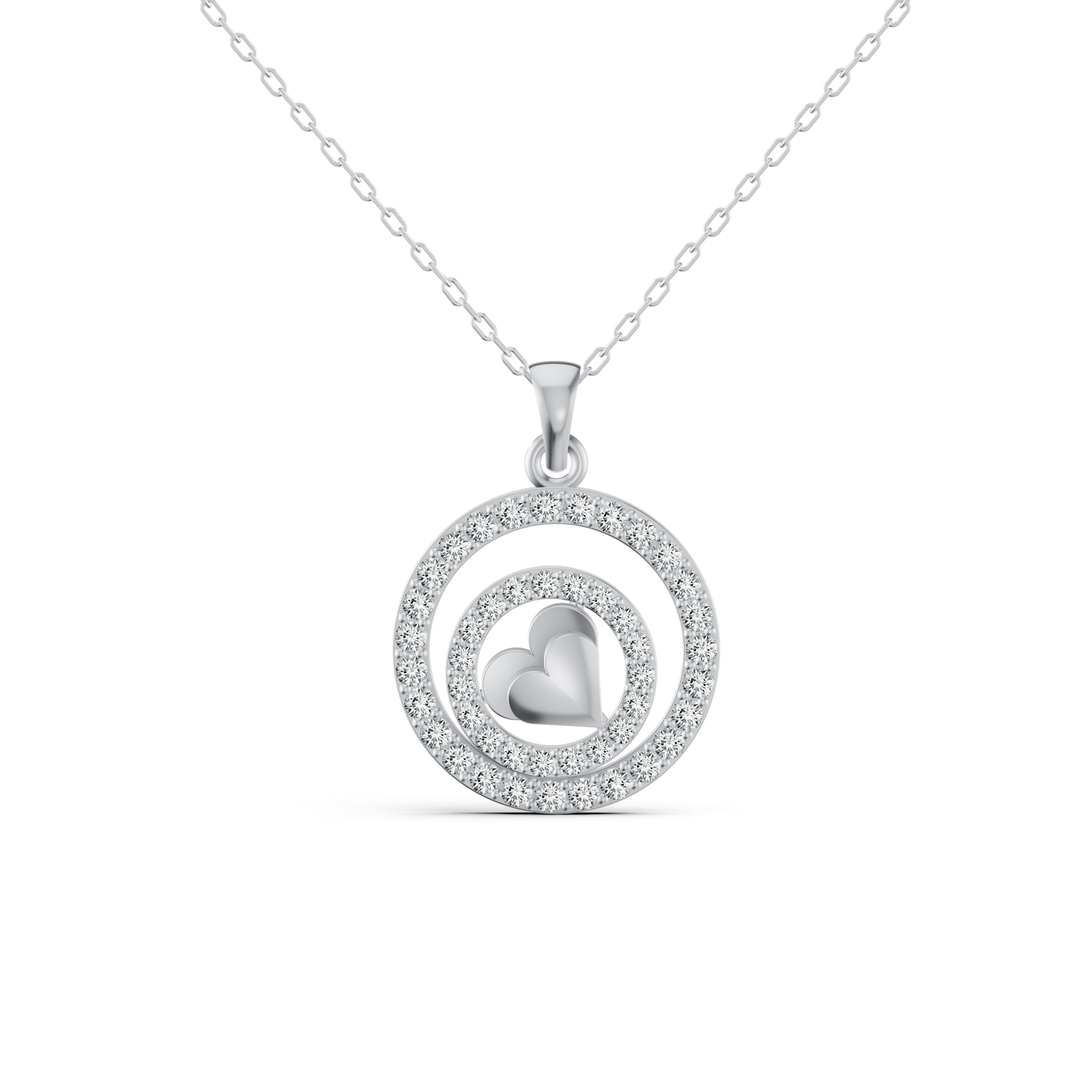 Encircled Heart Diamond Pendant