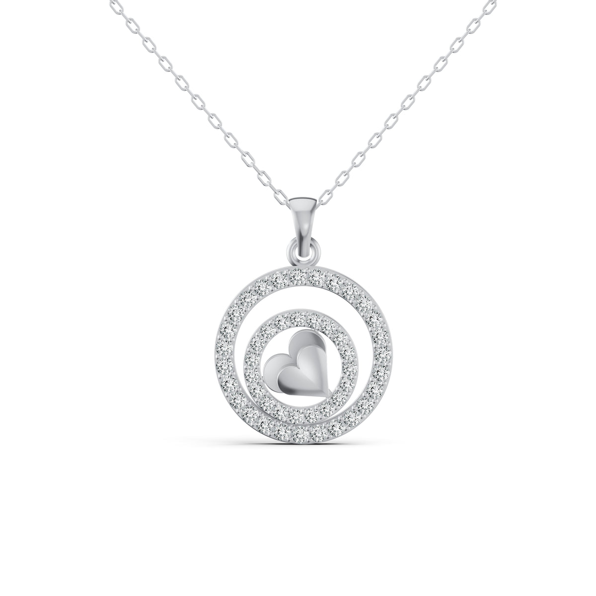 Encircled Heart Diamond Pendant