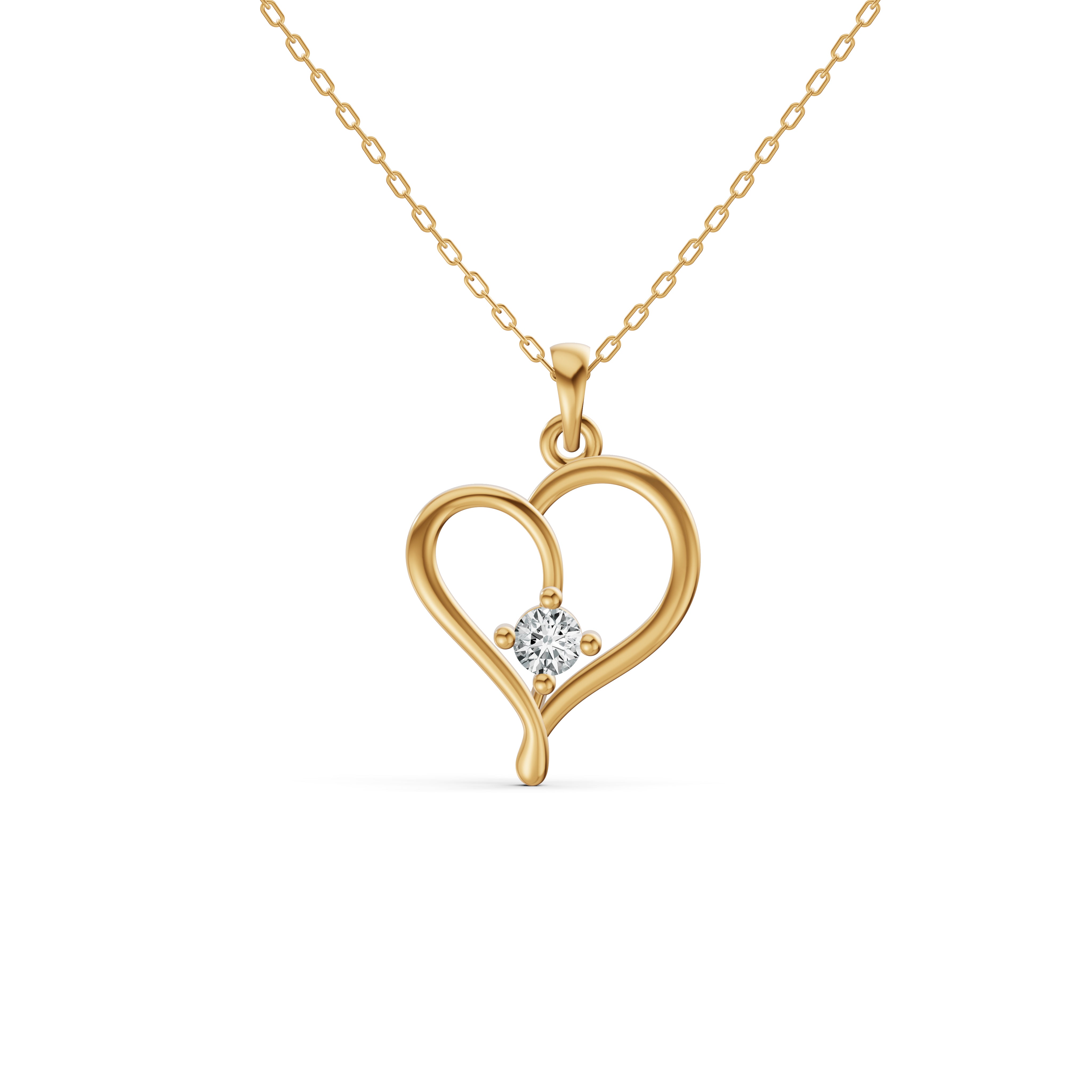 Delicate Heart Diamond Pendant
