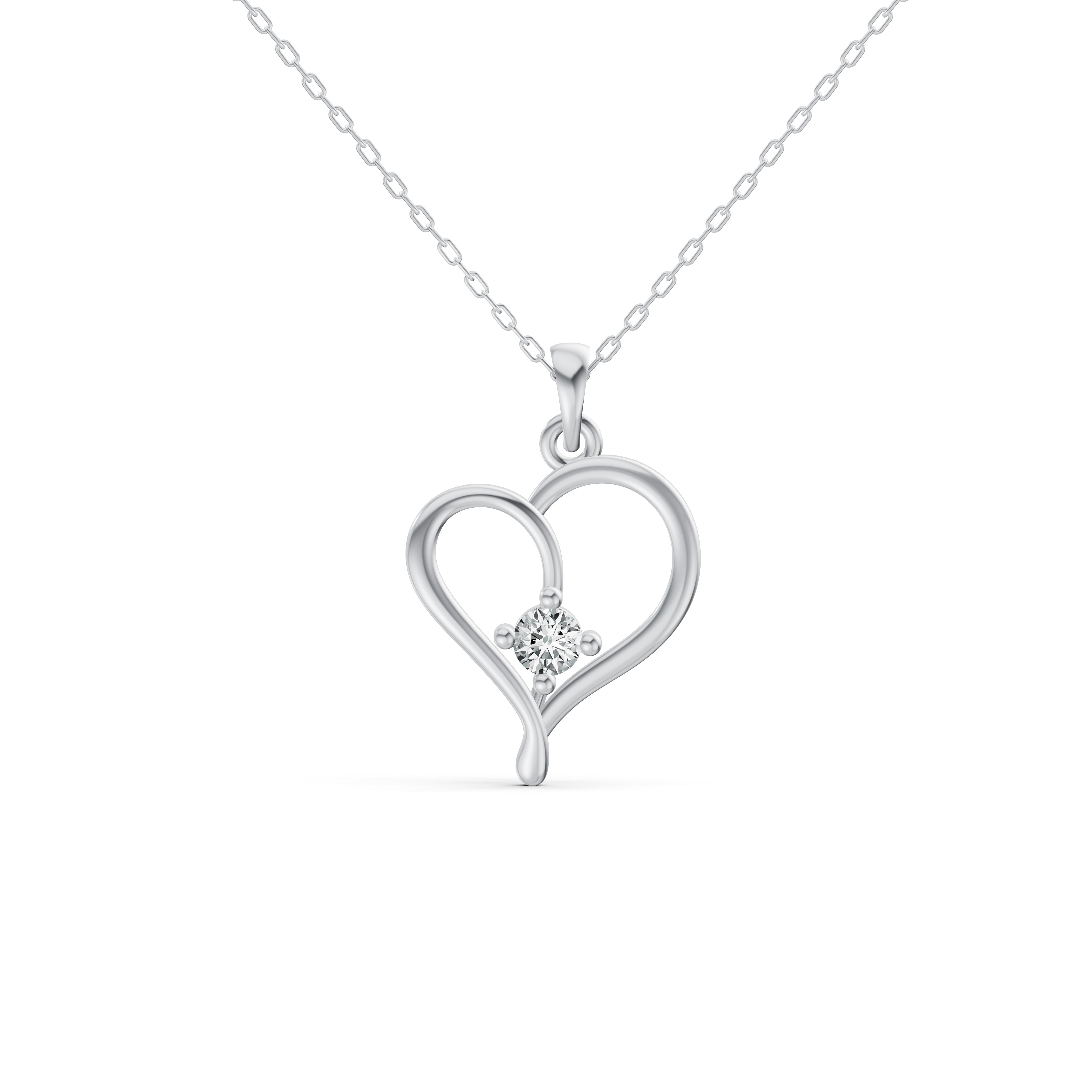 Delicate Heart Diamond Pendant