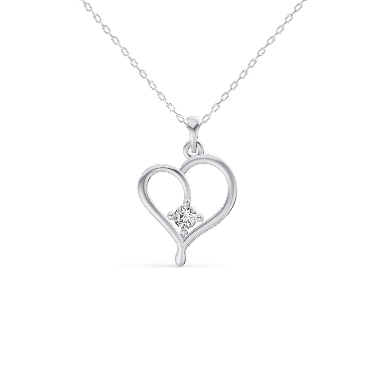 Delicate Heart Diamond Pendant