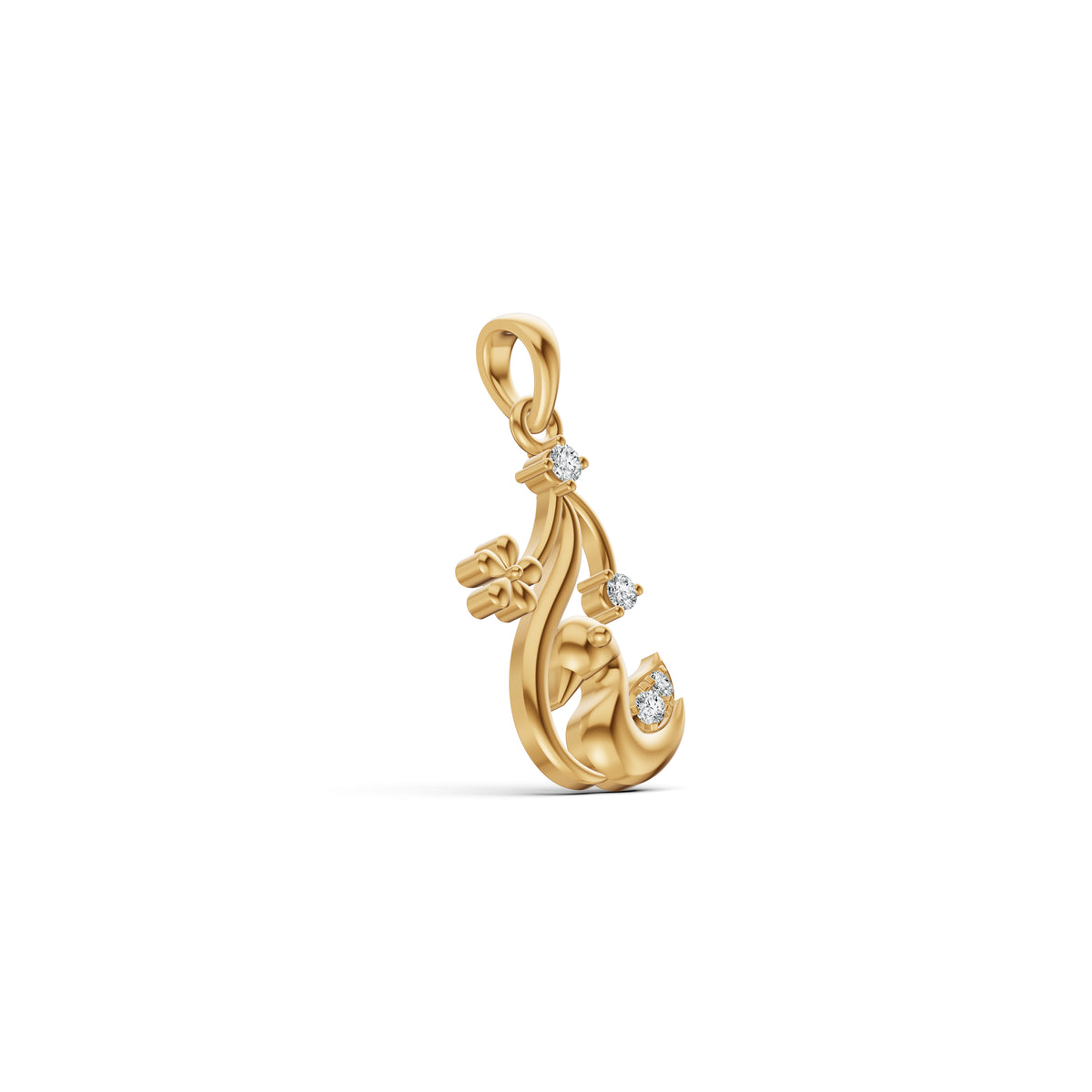 Swan Bloom Diamond Pendant