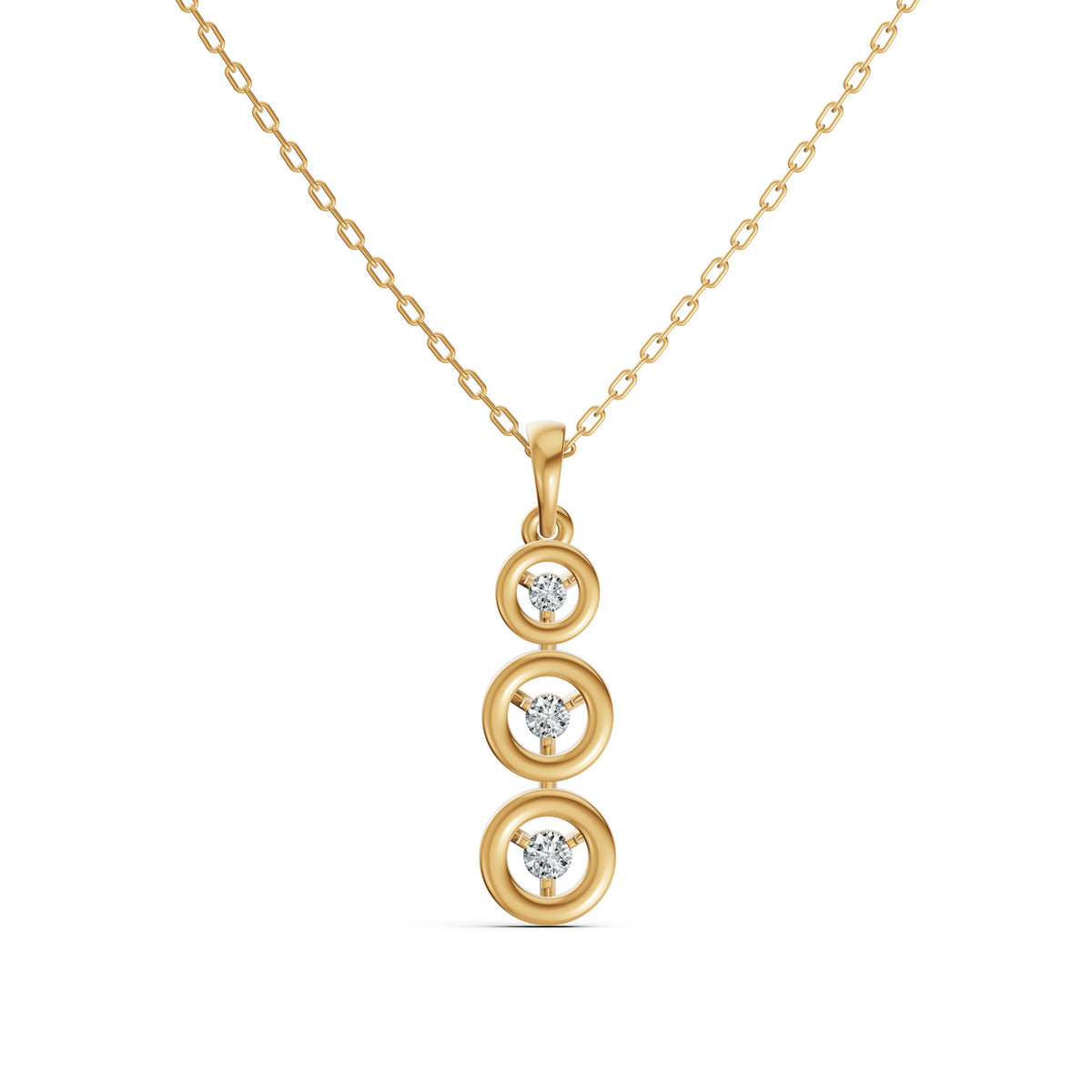 Three Stone Graduated Diamond Pendant