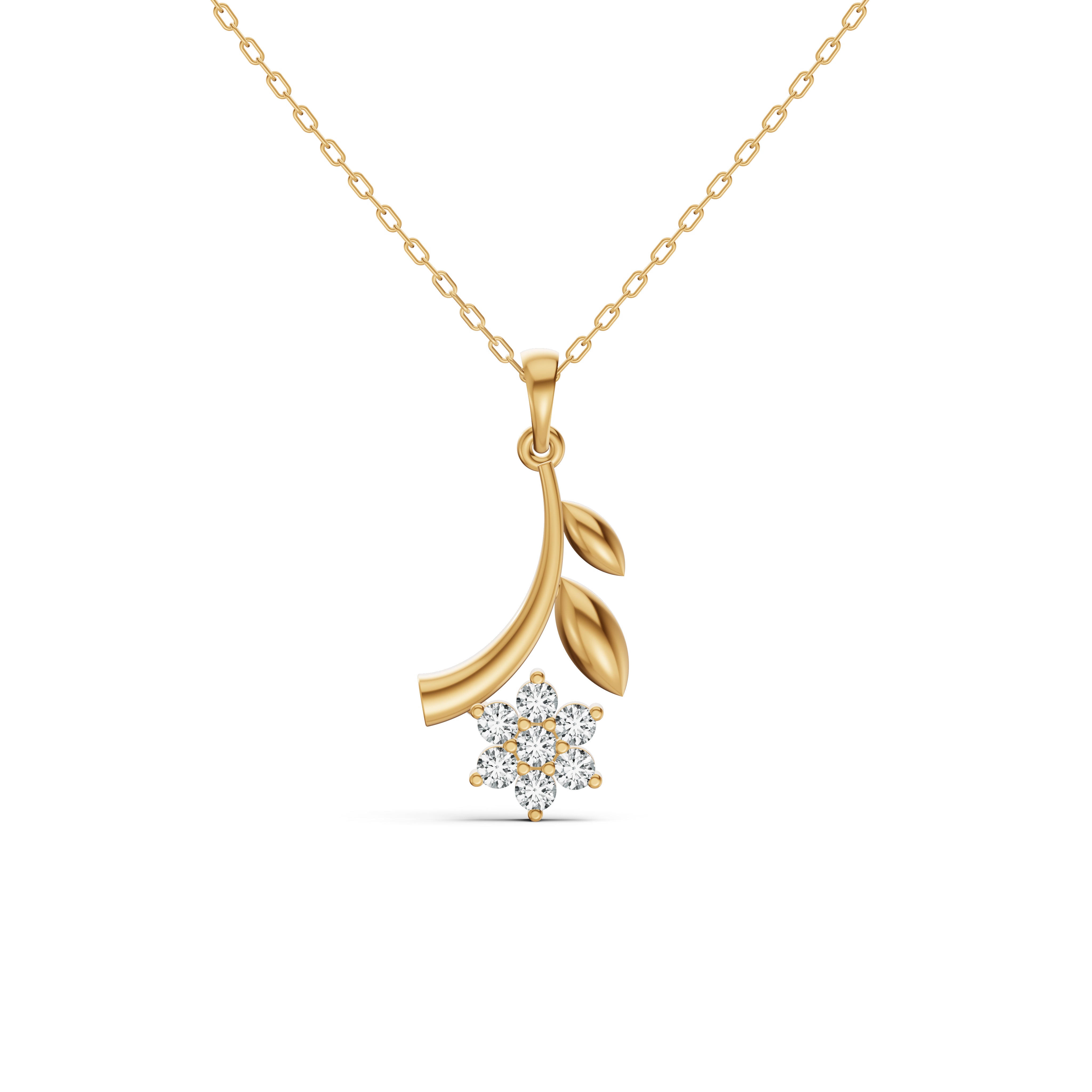 Graceful Vine Diamond Pendant