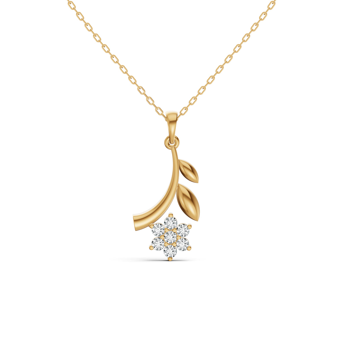 Graceful Vine Diamond Pendant