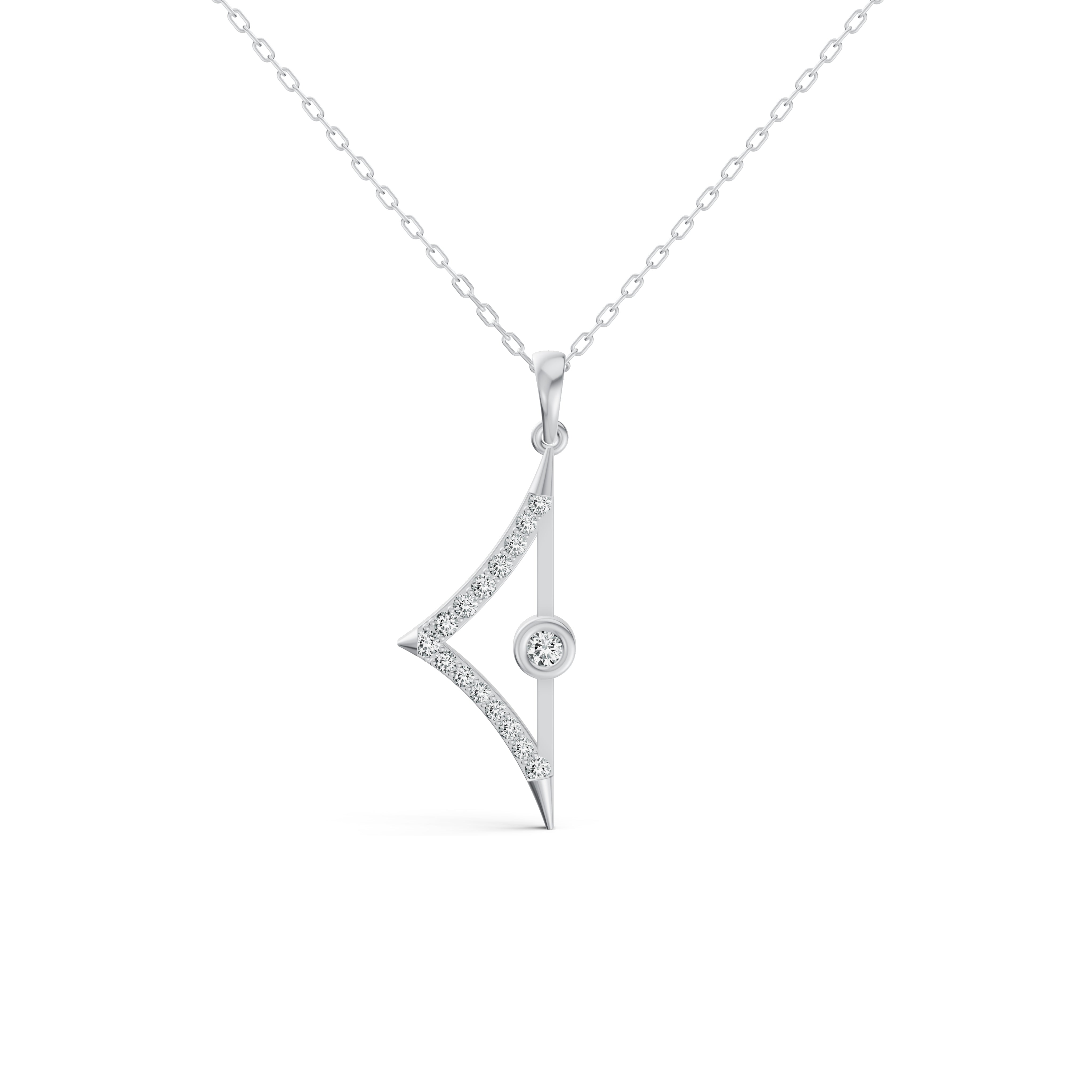 Triangular Edge Stud Diamond Pendant