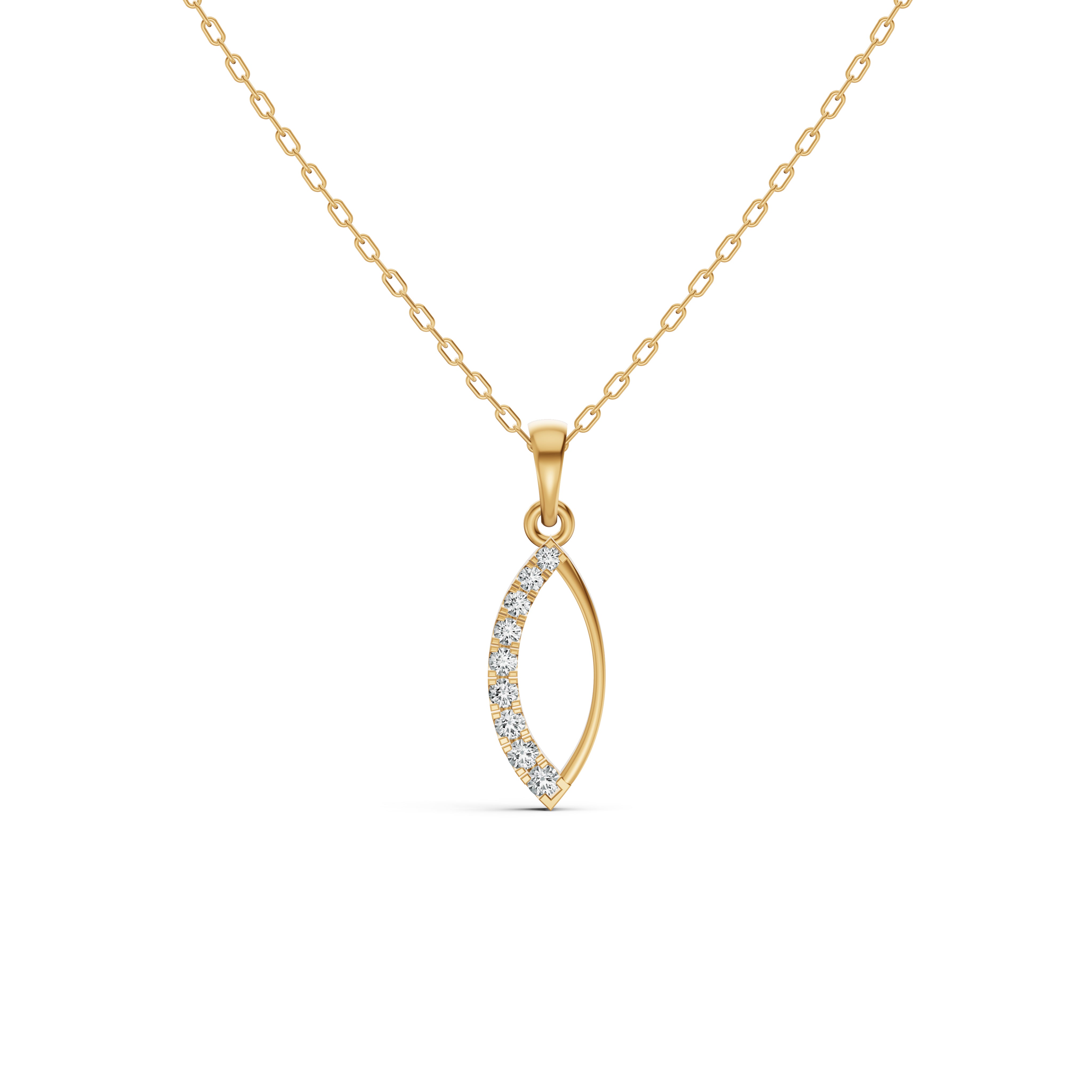 Shimmer Curve Diamond Pendant