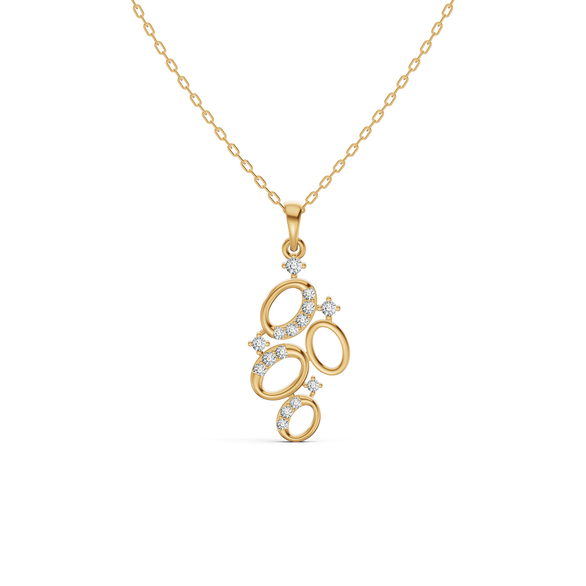 Cosmic Orbit Cluster Diamond Pendant