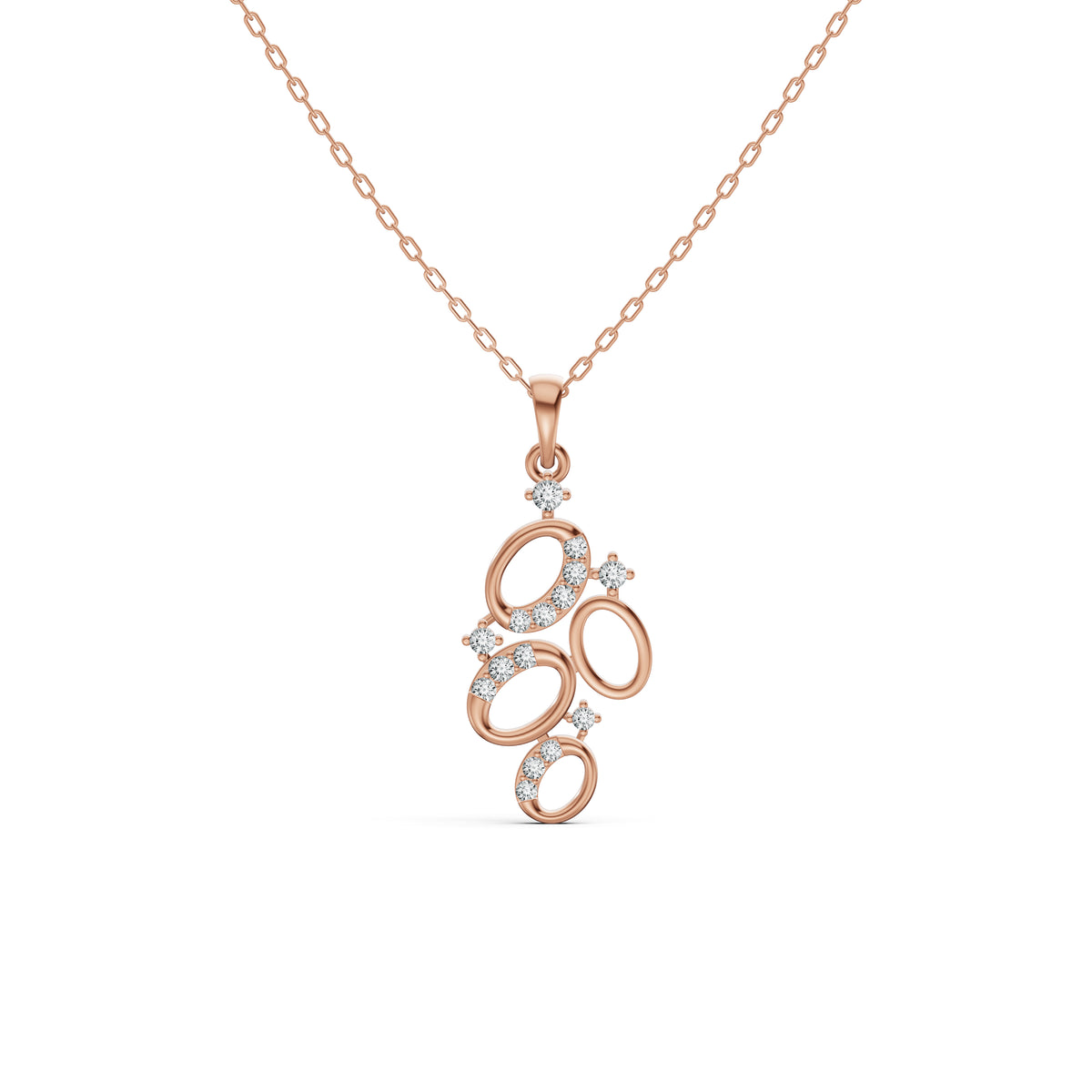 Cosmic Orbit Cluster Diamond Pendant